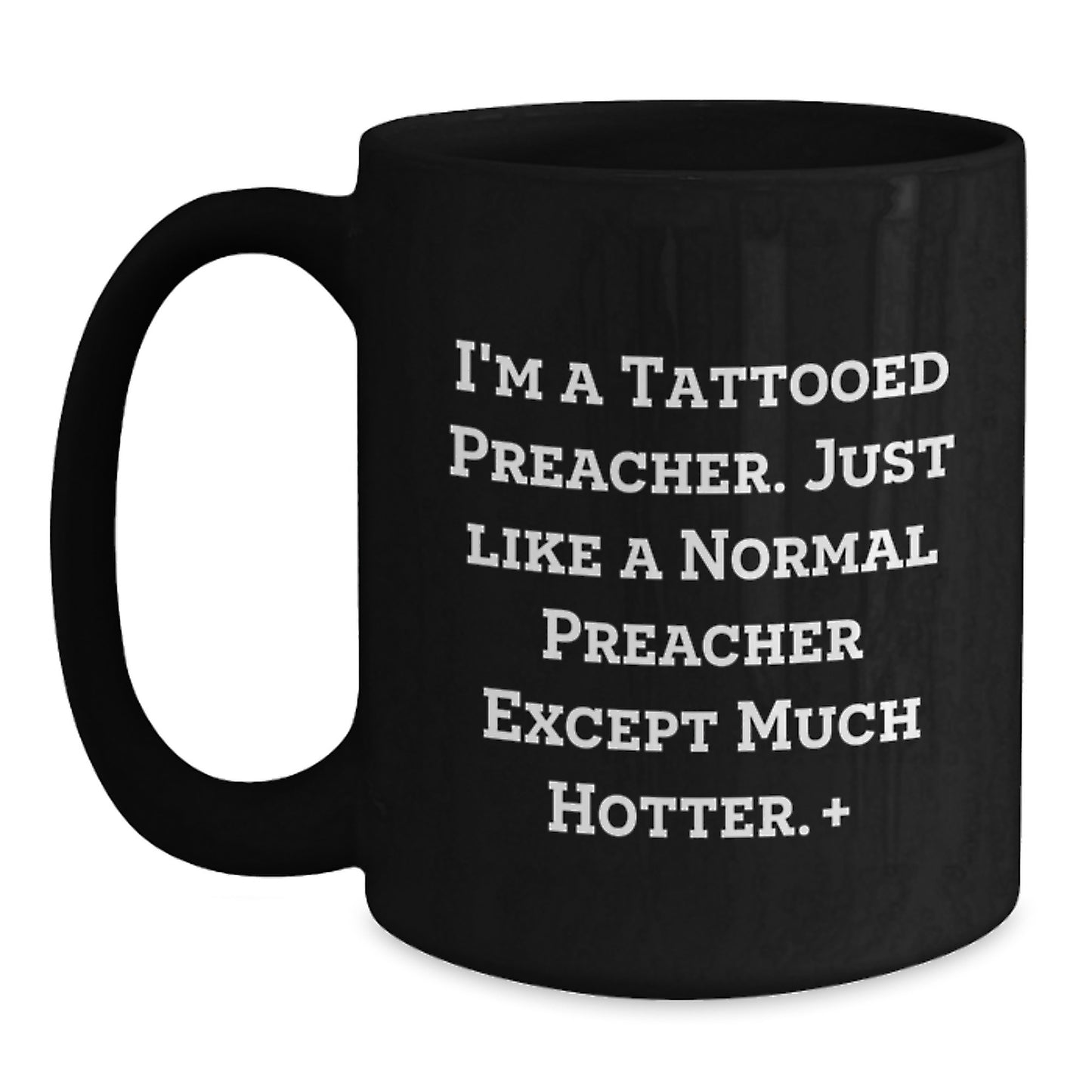 Funny Preacher Gifts from Friends to Family, Black Coffee Mug for Men Christmas Unique Presents - Main