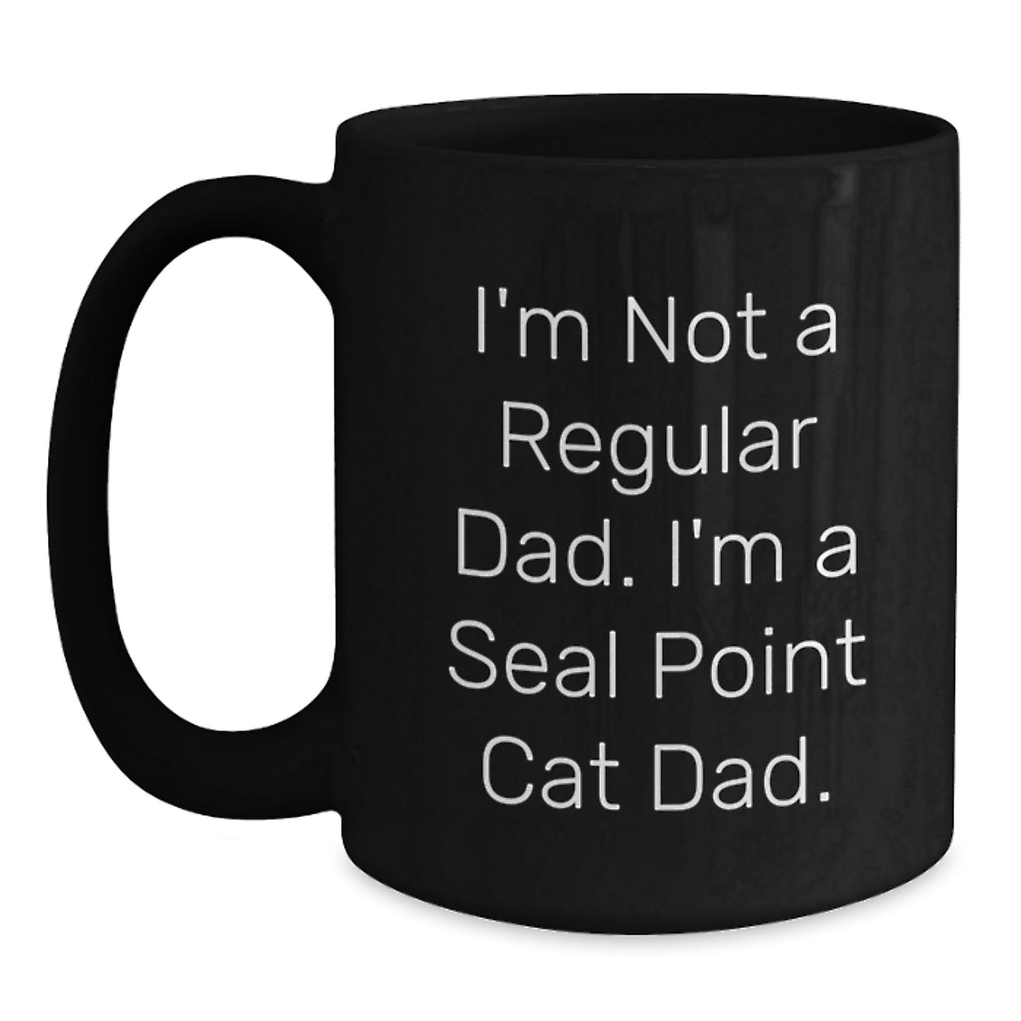Funny Seal Point Cat Dad Gifts from Men, Unique Graduation Gifts for Seal Point Cat Lovers - Black Coffee Mug - Main