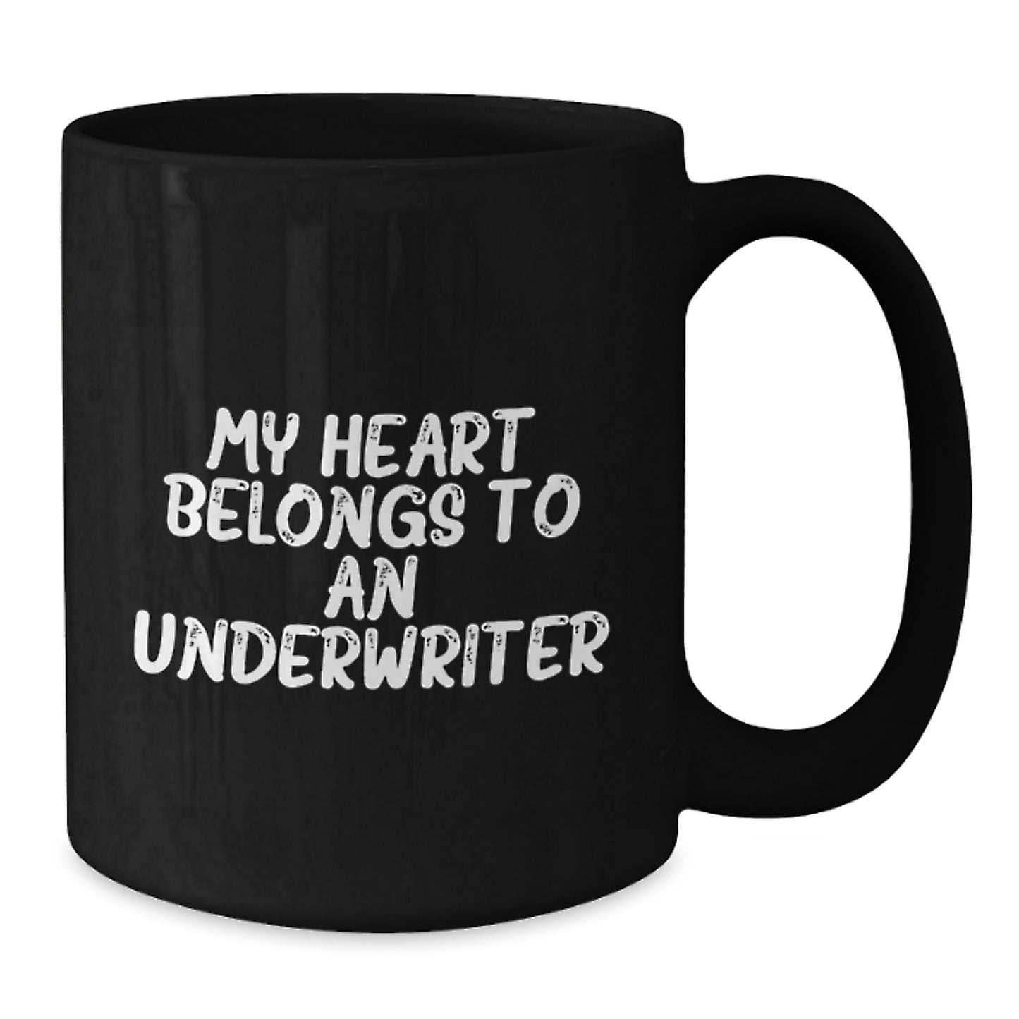 Funny 'My Heart Belongs To An Underwriter' Black Coffee Mug Underwriter Gifts from Men for Christmas Unique Gifts - Additional