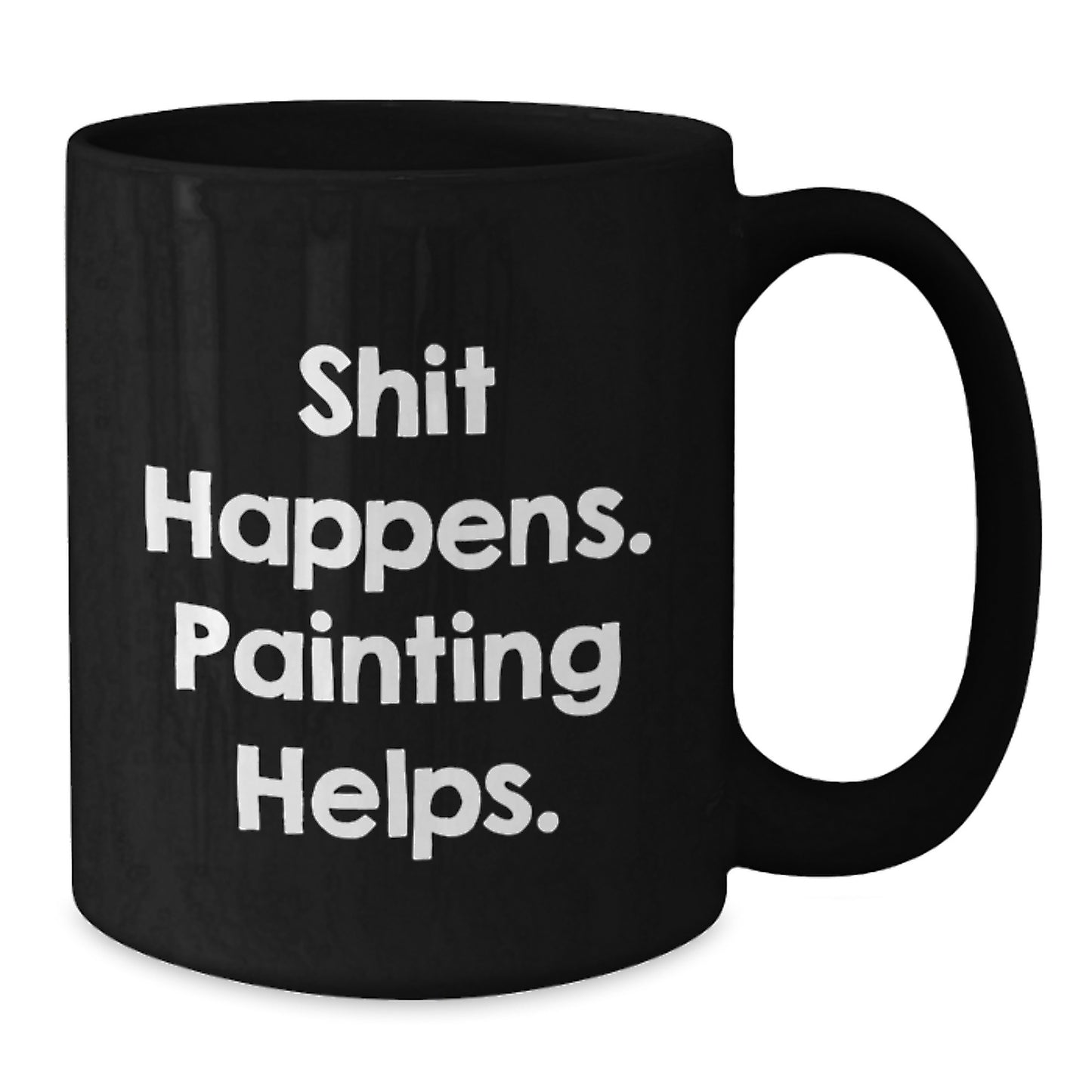 Funny Painting Gifts for Men Black Coffee Mug - Unique Christmas Memorable Presents from Friends to Family - Additional