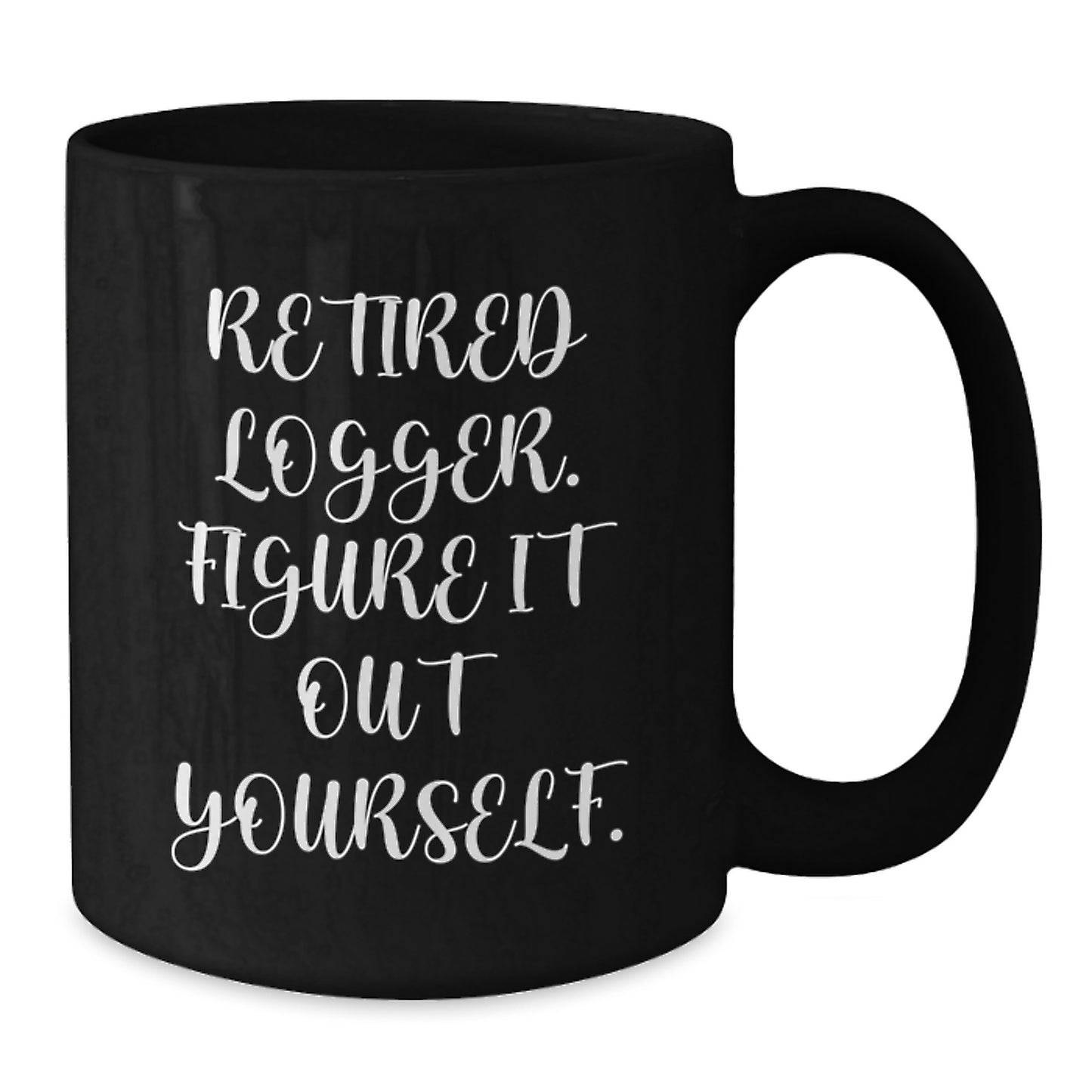 Funny Logger Gifts, Black Coffee Mug, 'Retired Logger. Figure It Out Yourself.' for Christmas Unique Gifts from Friends to Men, Logger Enthusiasts - Additional