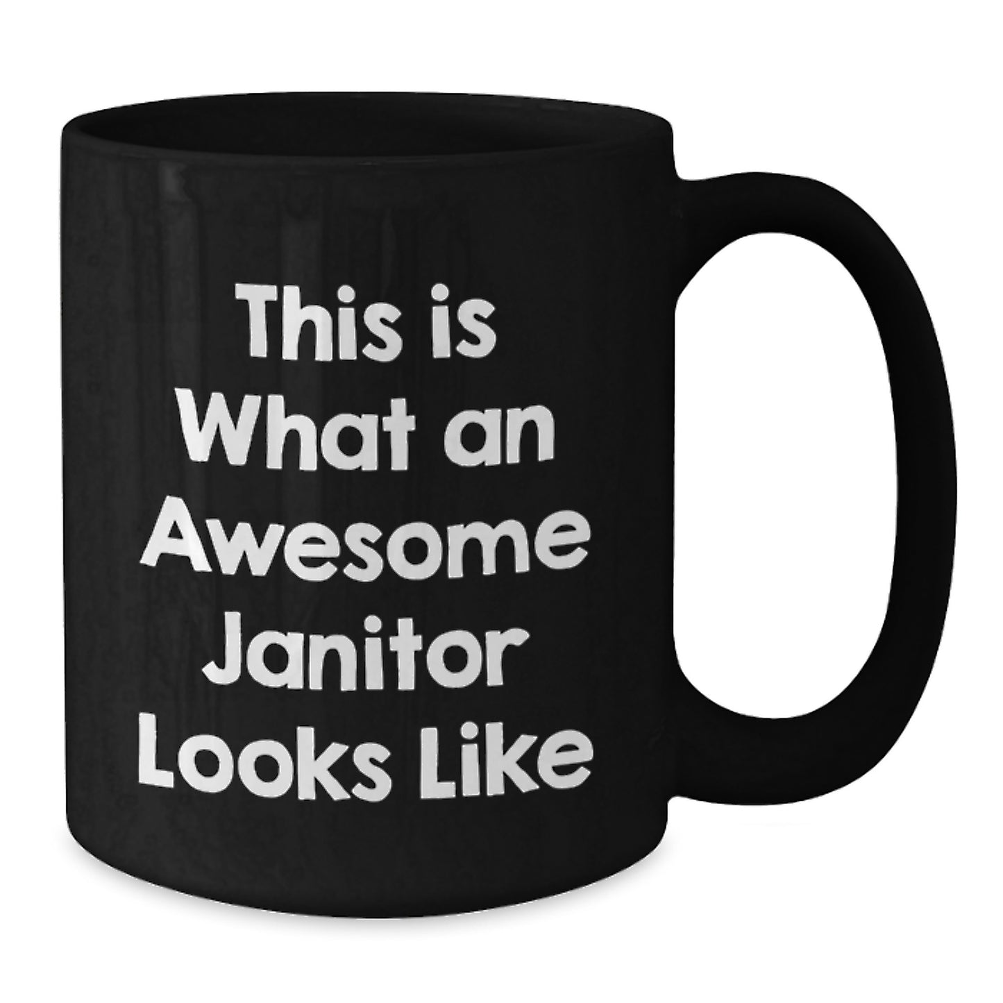 Funny Janitor Gifts for Men from Friends and Family, Awesome Black Coffee Mug This Is What An Awesome Janitor Looks Like Christmas Unique - Additional