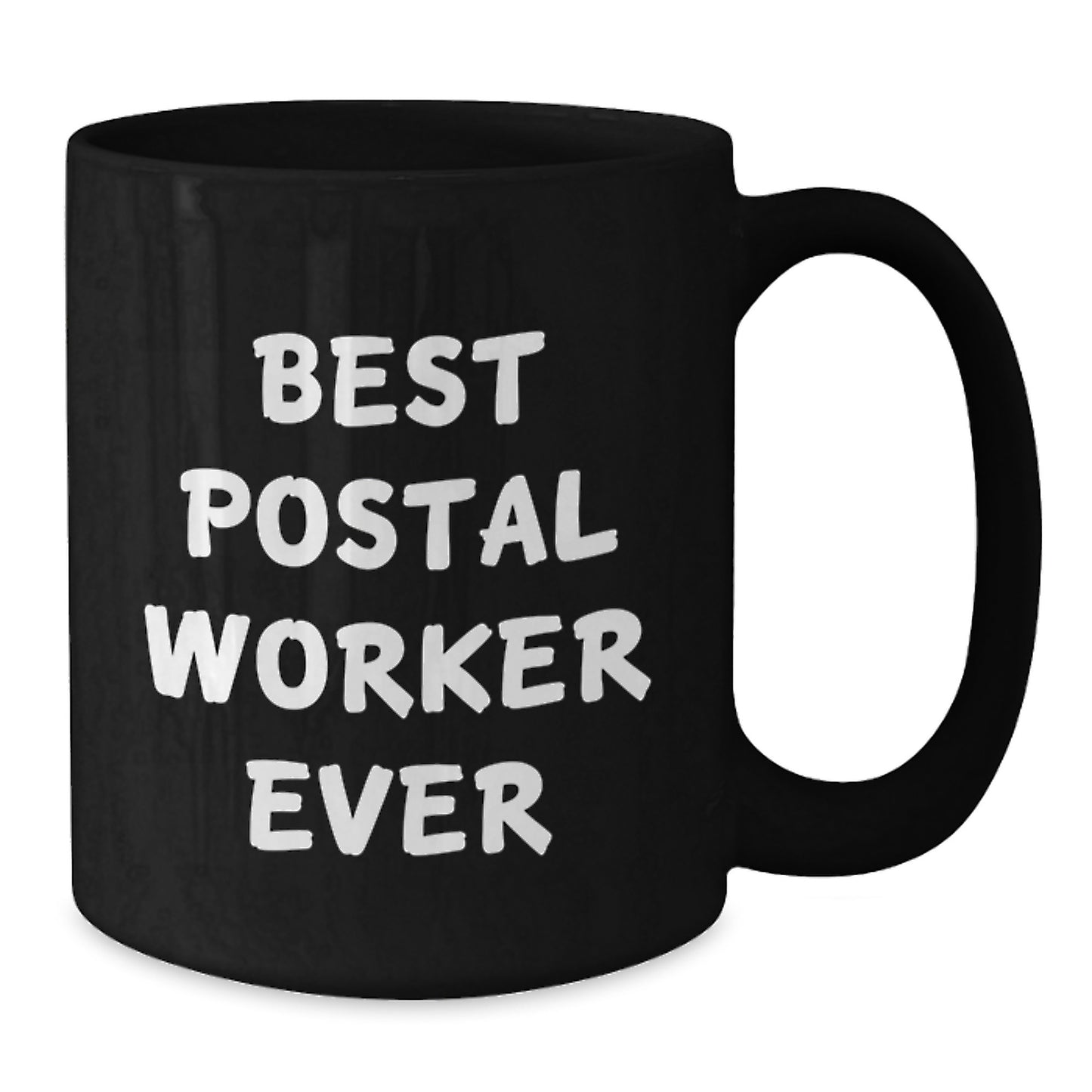 Funny Gifts from Friends for the Best Postal Worker Ever - Black Coffee Mug Birthday Unique Gifts - Additional