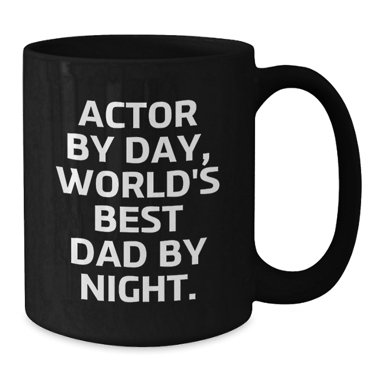 Funny Actor Gifts for Him, Actor Enthusiast Gifts from Dad, Christmas Unique Mugs for Coffee, 'Actor By Day, World's Best Dad By Night.' Quote Ceramic Mug - Additional