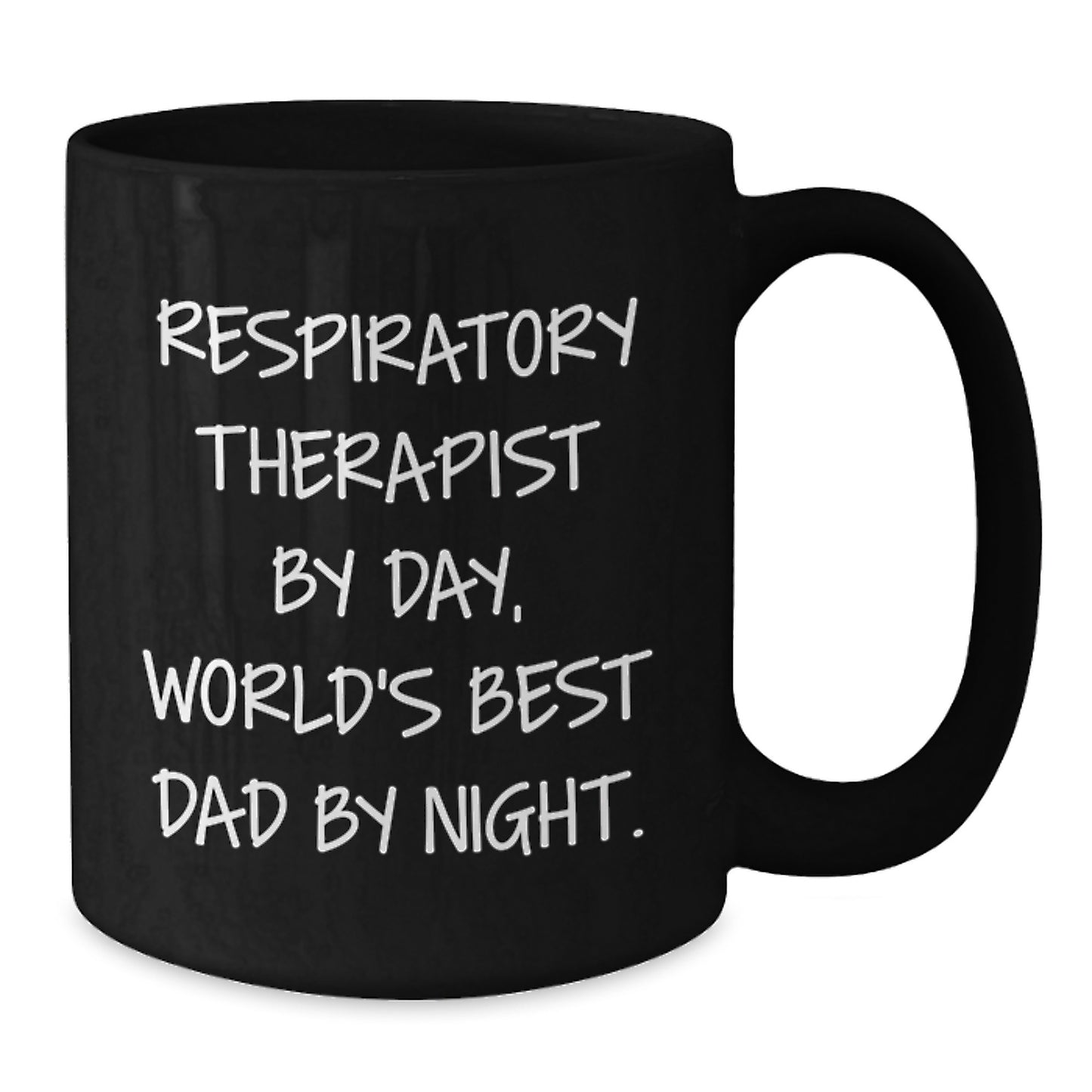 Respiratory Therapist Humor Gifts, Funny Black Coffee Mug by Day, World's Best Dad By Night - Gifts from Men to Respiratory Therapist for Birthday - Additional