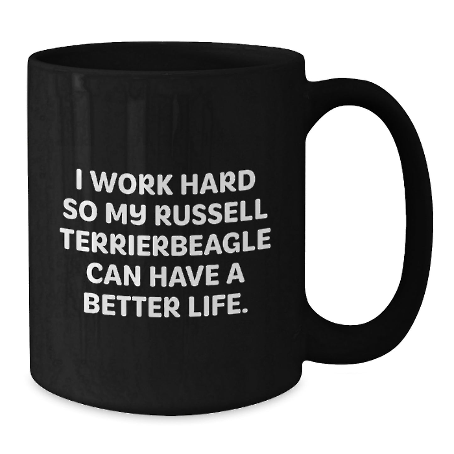 Funny Russell Terrier Dog Gifts from Friends and Family, Inspirational Mug for Her, Him, or Coworkers, Graduation Unique Gifts for Russell Terrier Dog Lovers, 11oz Black Coffee Mug - Additional