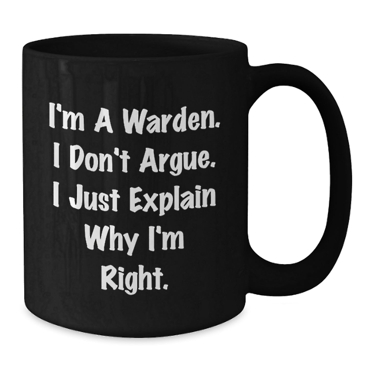 Warden Gifts, Funny Black Coffee Mug, I'm A Warden, Mother's Day Unique Gifts from Mom to Warden - Additional