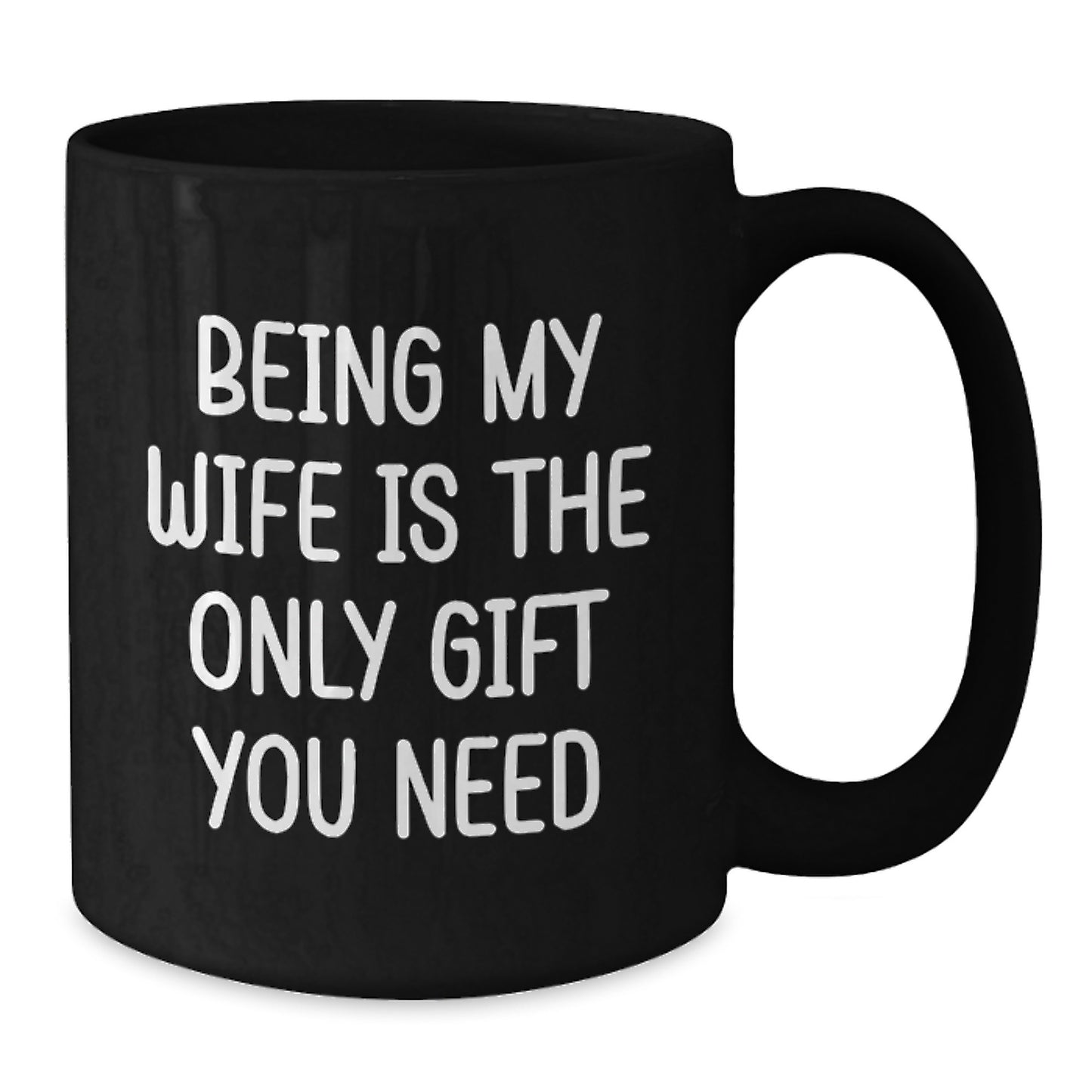 Funny Wife Birthday Unique Gift Ideas - Being My Wife Is The Only Gift You Need Black Coffee Mug for Her - Additional