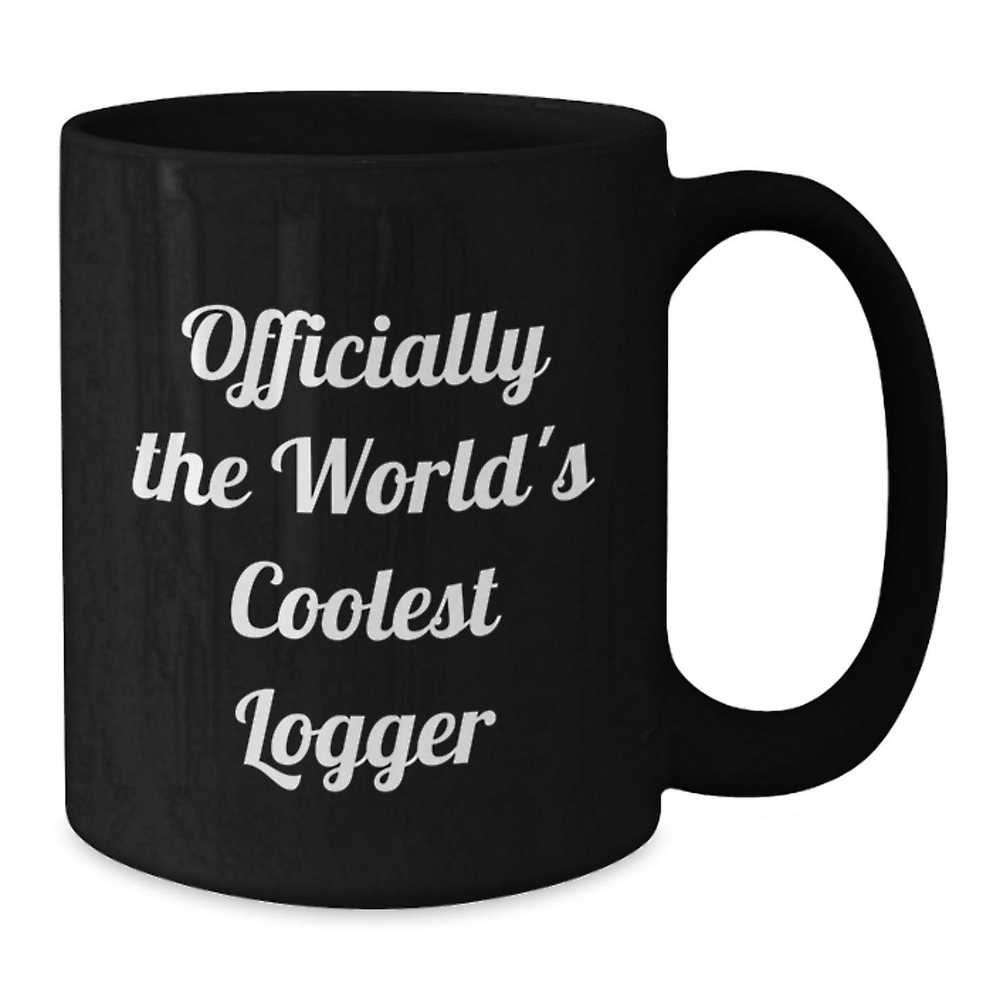 Funny Logger Gifts from Men to Logger Friends, Christmas Unique Gifts, 'Officially The World's Coolest Logger' Black Coffee Mug for Him - Additional