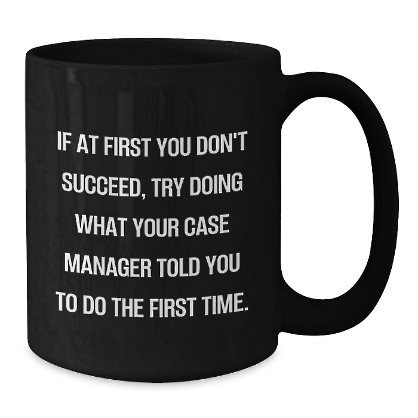 Funny Case Manager Gifts from Friends, Case Manager Christmas Unique Gifts for Men, If At First You Don't Succeed Mug - Additional