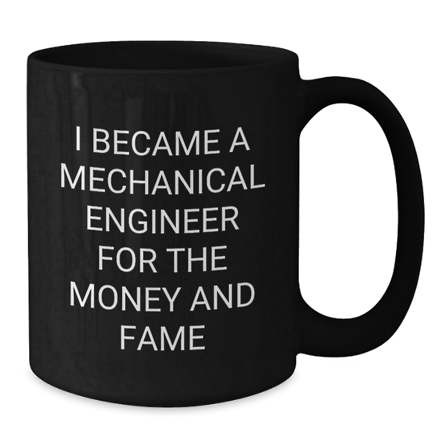 Funny Mechanical Engineer Gifts for Him - 'I Became A Mechanical Engineer For The Money And Fame' Coffee Cup for Birthday - Additional