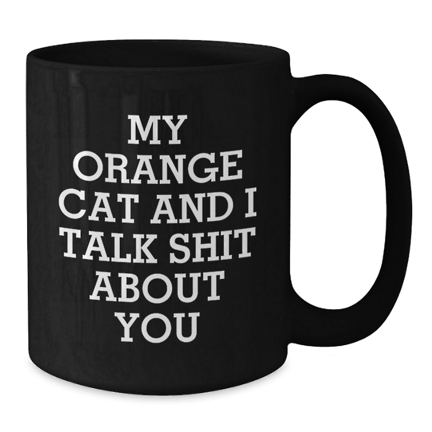 Funny Orange Cat Gifts from Men to Mom on Mother's Day - Black Coffee Mug with My Orange Cat And I Talk Shit About You Quote - Additional