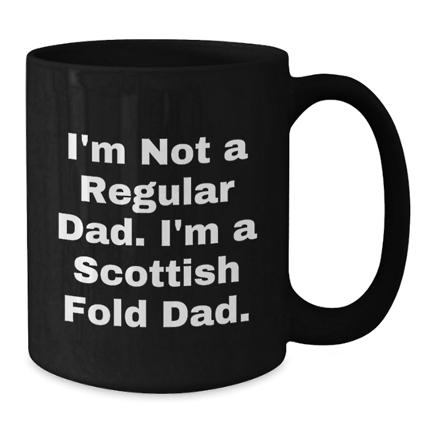 Funny Scottish Fold Cat Dad Gifts - Black Coffee Mug for Scottish Fold Cat Lovers, Gifts from Family to Mom, Dad, or Friends for Graduation - Additional