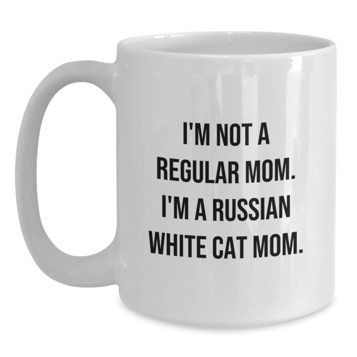 Funny Russian White Cat Mom Gifts from Mom for Russian White Cat Lover's Graduation Unique White Coffee Mug - Main