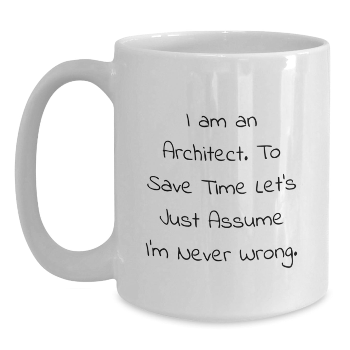 Funny Architect Gifts for Christmas Unique White Coffee Mugs with I'm Never Wrong Quote, Gifts from Friends to Men - Main
