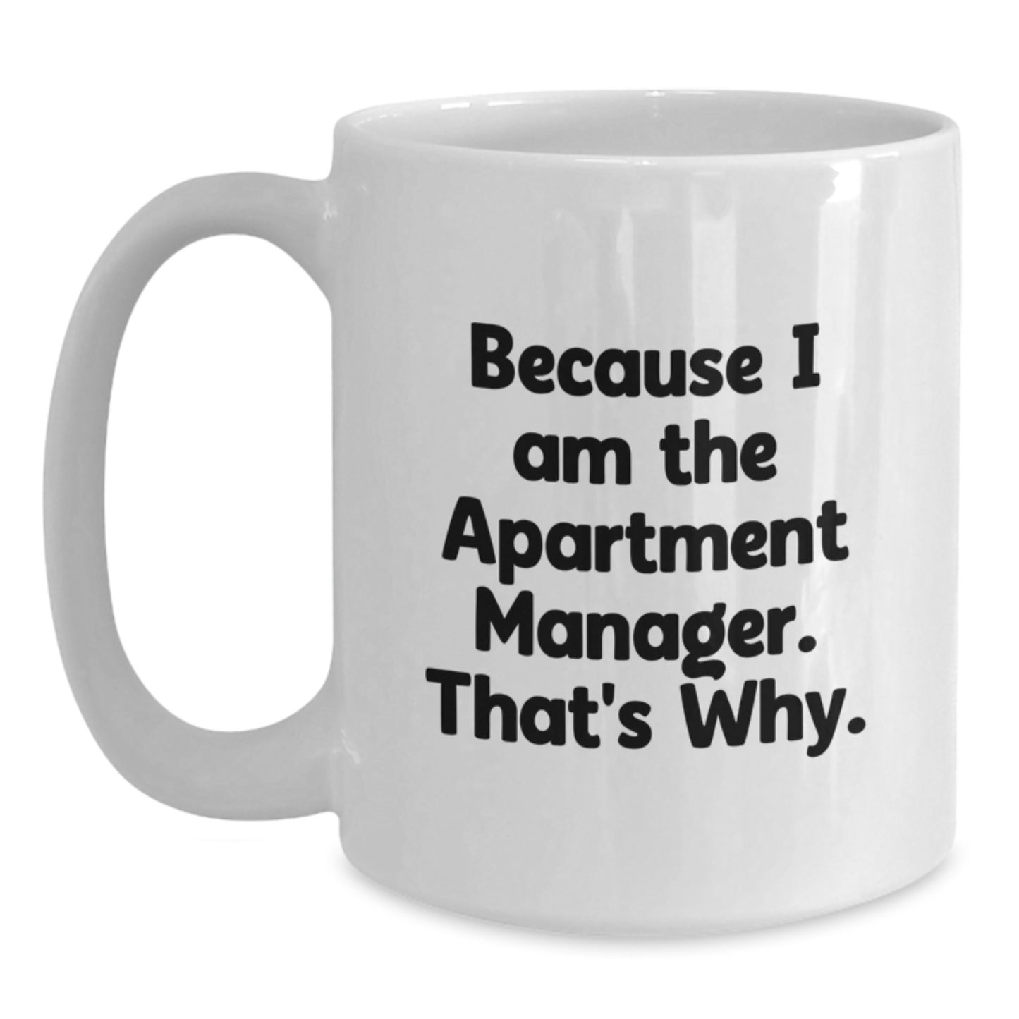 Christmas Unique Gifts for Apartment Managers - Funny Quote White Coffee Mug Gifts from Friends and Family to Say I Am The Apartment Manager That's Why - Main