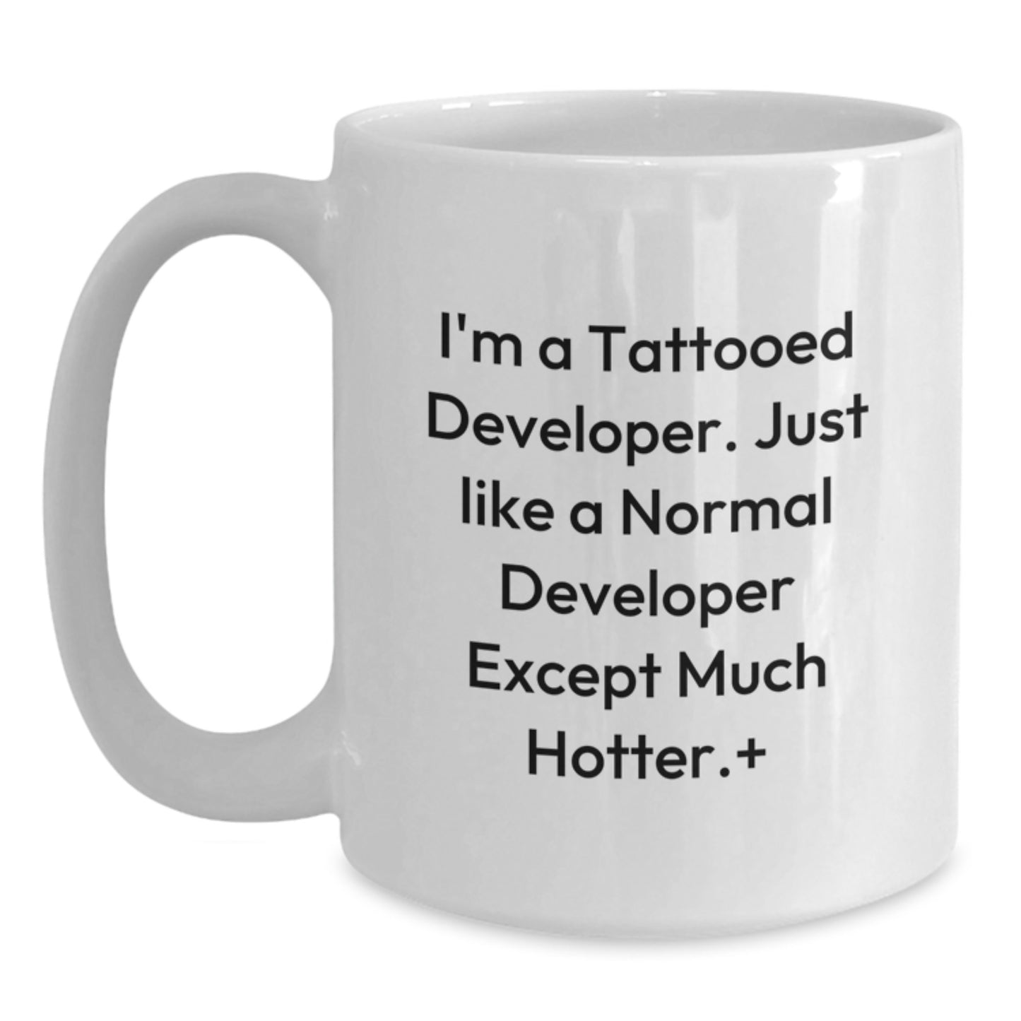 Funny Developer Mugs Gifts for Men from Friends, Unique Christmas Unique Gifts for Developer, White Coffee Mug with I'm A Tattooed Developer - Main