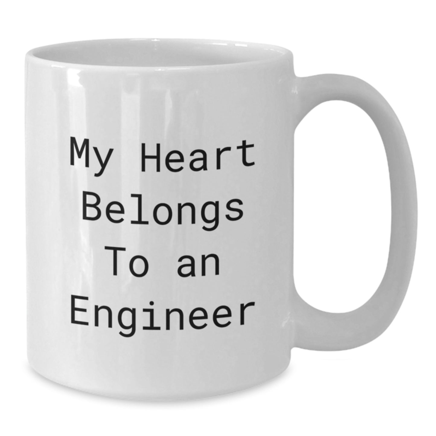 Funny Engineer Gifts from Friends, Unique White Coffee Mug for Engineer, My Heart Belongs To An Engineer - Additional