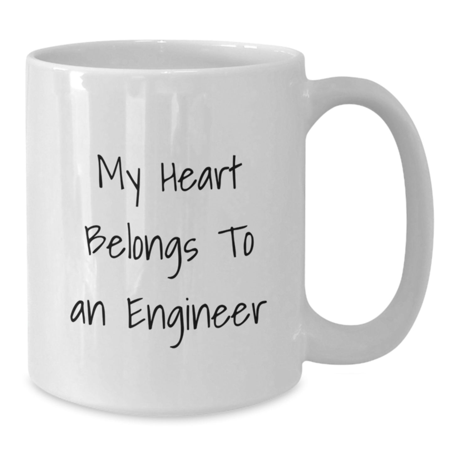 Funny Engineer Gifts from Friends, Unique White Coffee Mug for Engineer Enthusiast, 'My Heart Belongs To An Engineer' Birthday Unique Gifts - Additional