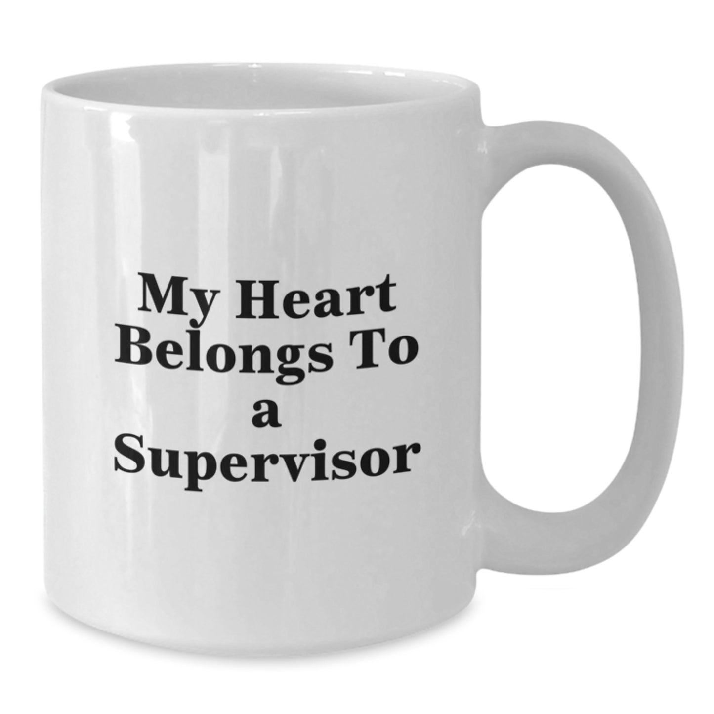 Funny Supervisor Gifts for Men, Christmas Unique White Coffee Mug for Supervisor, My Heart Belongs To A Supervisor Mug - Additional