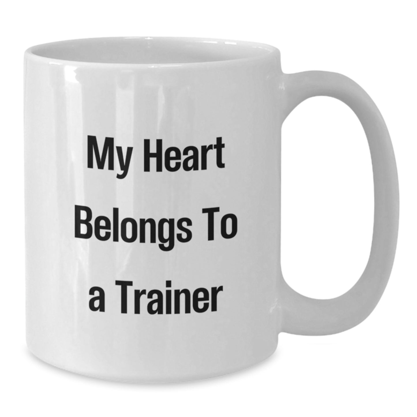 Funny Trainer Gifts from Men, Gifts for Trainer, White Coffee Mug, My Heart Belongs To A Trainer, Christmas Unique Gifts - Additional
