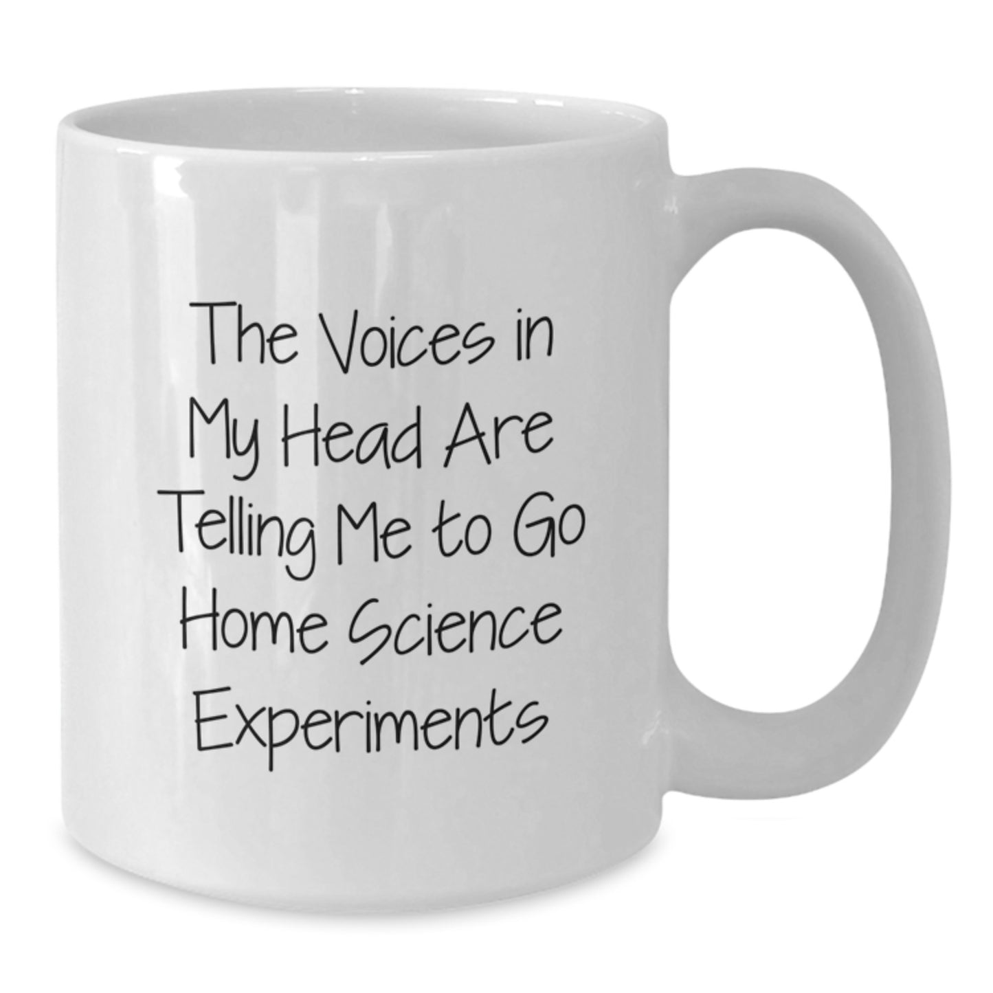 Funny Home Science Experiments Gifts for Him - White Coffee Mug with The Voices In My Head Are Telling Me To Go Home Science Experiments - Gifts from Men to Friends, Family, Coworkers - Additional