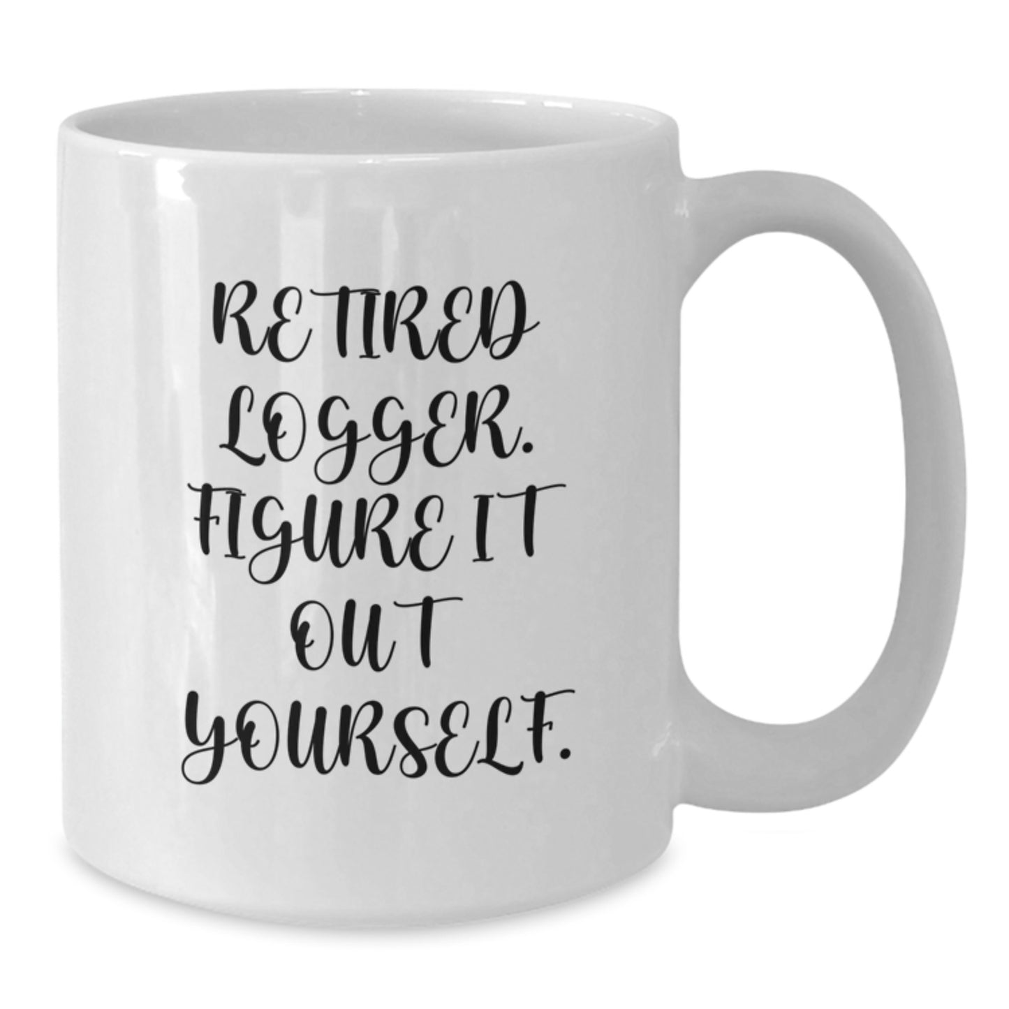 Funny Logger Gifts for Him, White Coffee Mug with 'Retired Logger. Figure It Out Yourself.' Quote, Christmas Unique Gifts from Family - Additional