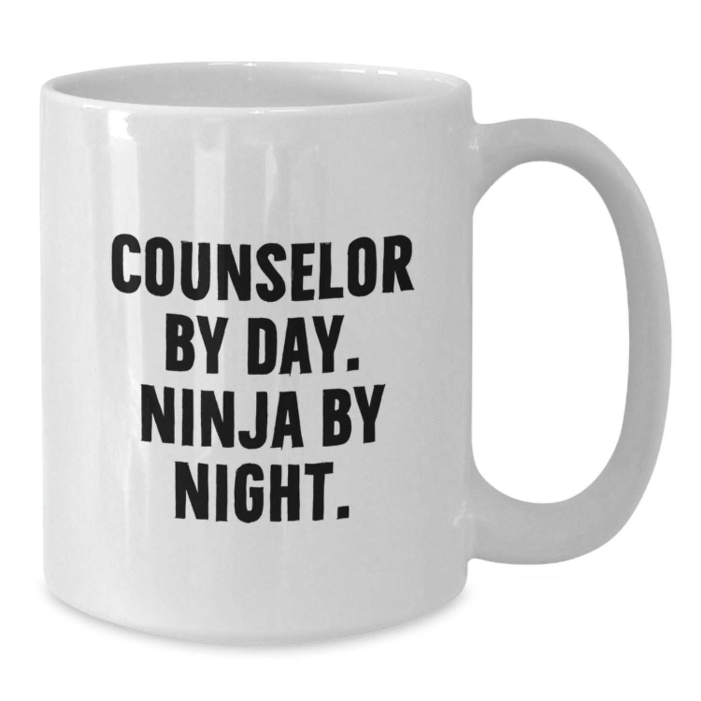 Counselor Gifts For Birthday - White Coffee Mug, Counselor By Day. Ninja By Night., Funny Quote, Gifts from Friends, Gifts for Counselor - Additional