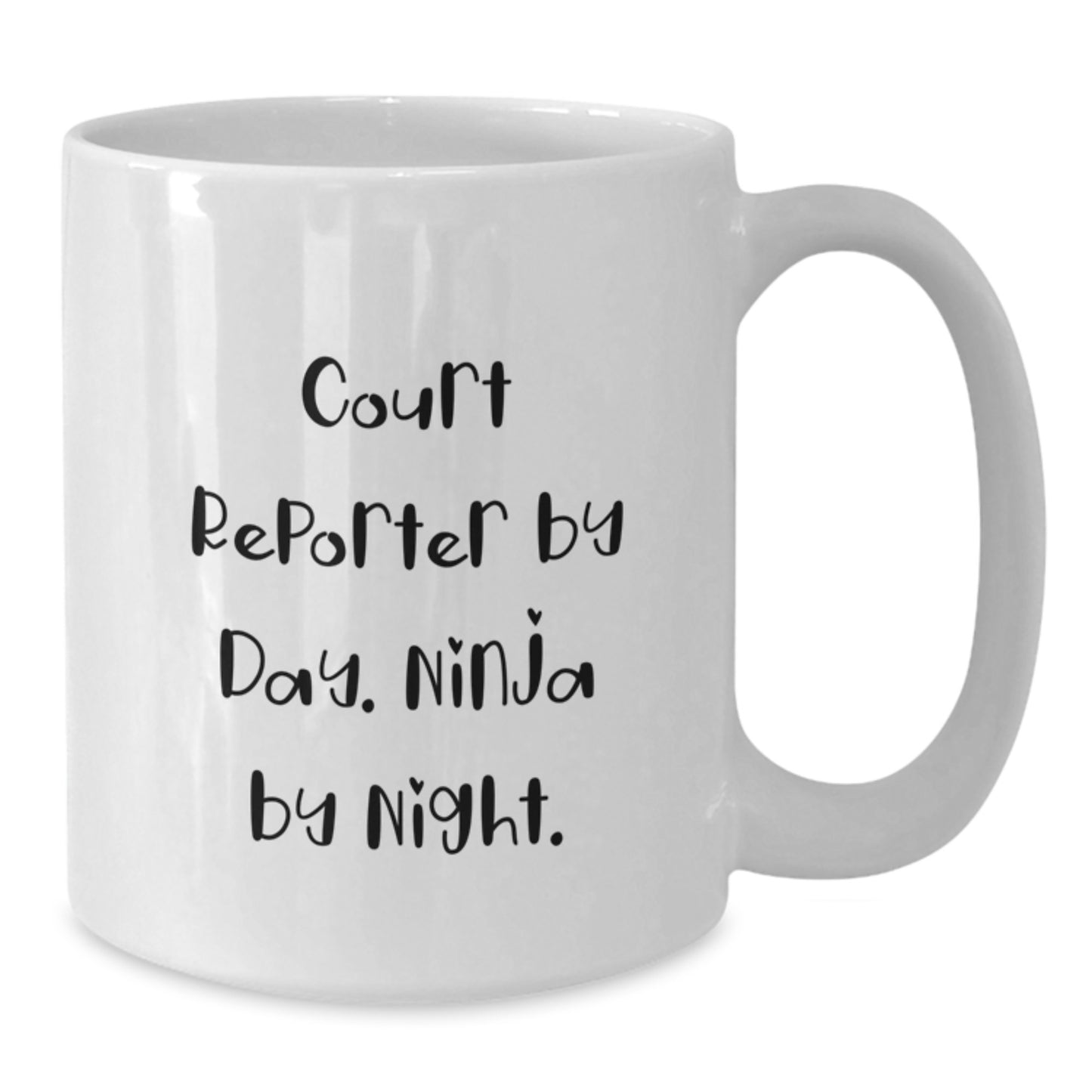 Funny Court Reporter Gifts for Men, Court Reporter White Coffee Mug, Gifts from Friends, Court Reporter by Day Ninja by Night - Additional