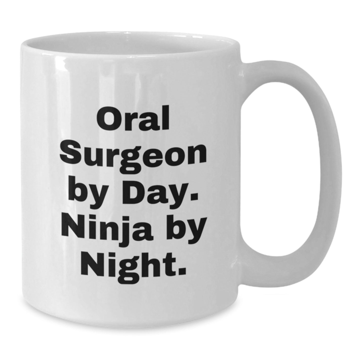 Funny Oral Surgeon Gifts for Men, Unique White Coffee Mug with Quote 'Oral Surgeon By Day. Ninja By Night.' - Birthday Unique Gifts from Friends to Family - Additional