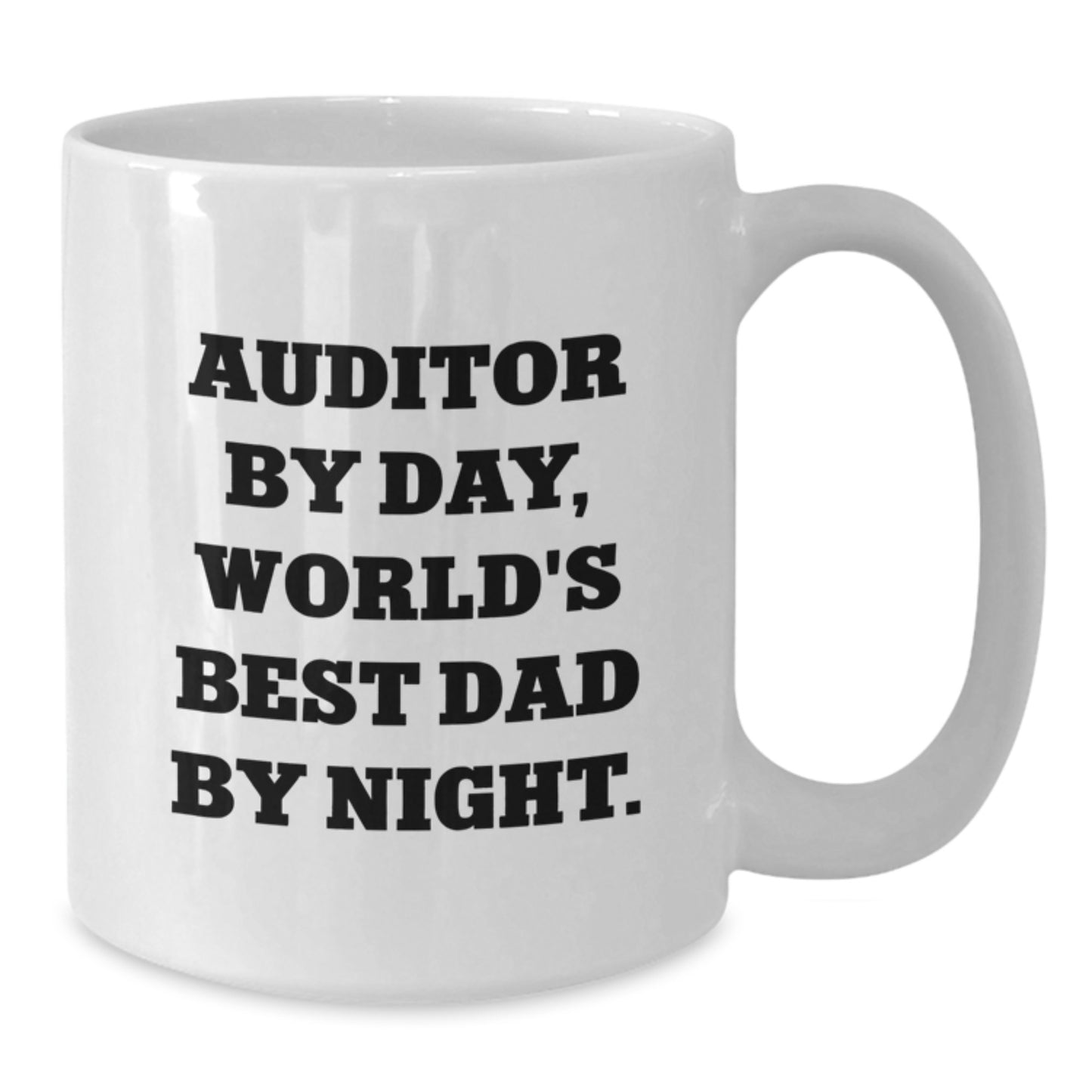 Funny Auditor Gifts for Birthday, World's Best Dad White Coffee Mug, 11oz or 15oz Capacity, Microwave and Dishwasher Safe, Gifts from Men to Auditor, Gifts for Auditor - Additional