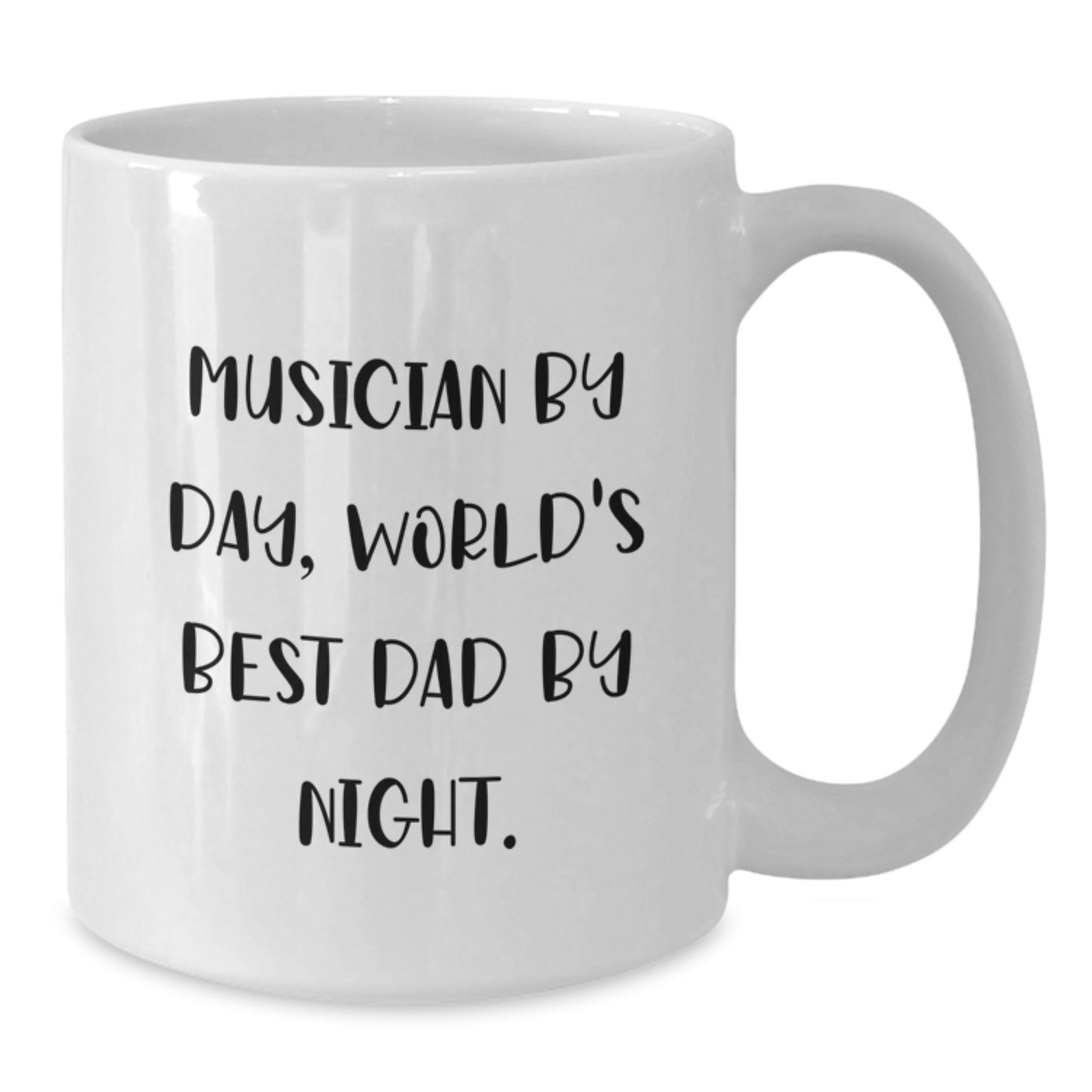 Funny Musician Gifts for Musician Dad - Musician By Day Quote, Unique White Coffee Mug for Christmas Morning, Gifts from Family - Additional