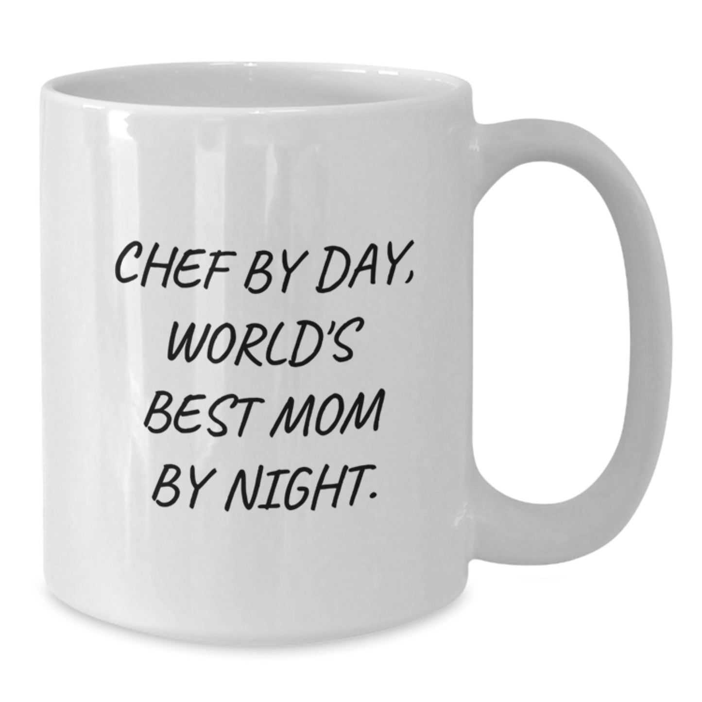 Funny Chef Gifts from Mom, 'Chef By Day, World's Best Mom By Night' White Coffee Mug for Valentine's Unique Gifts for Chef - Additional