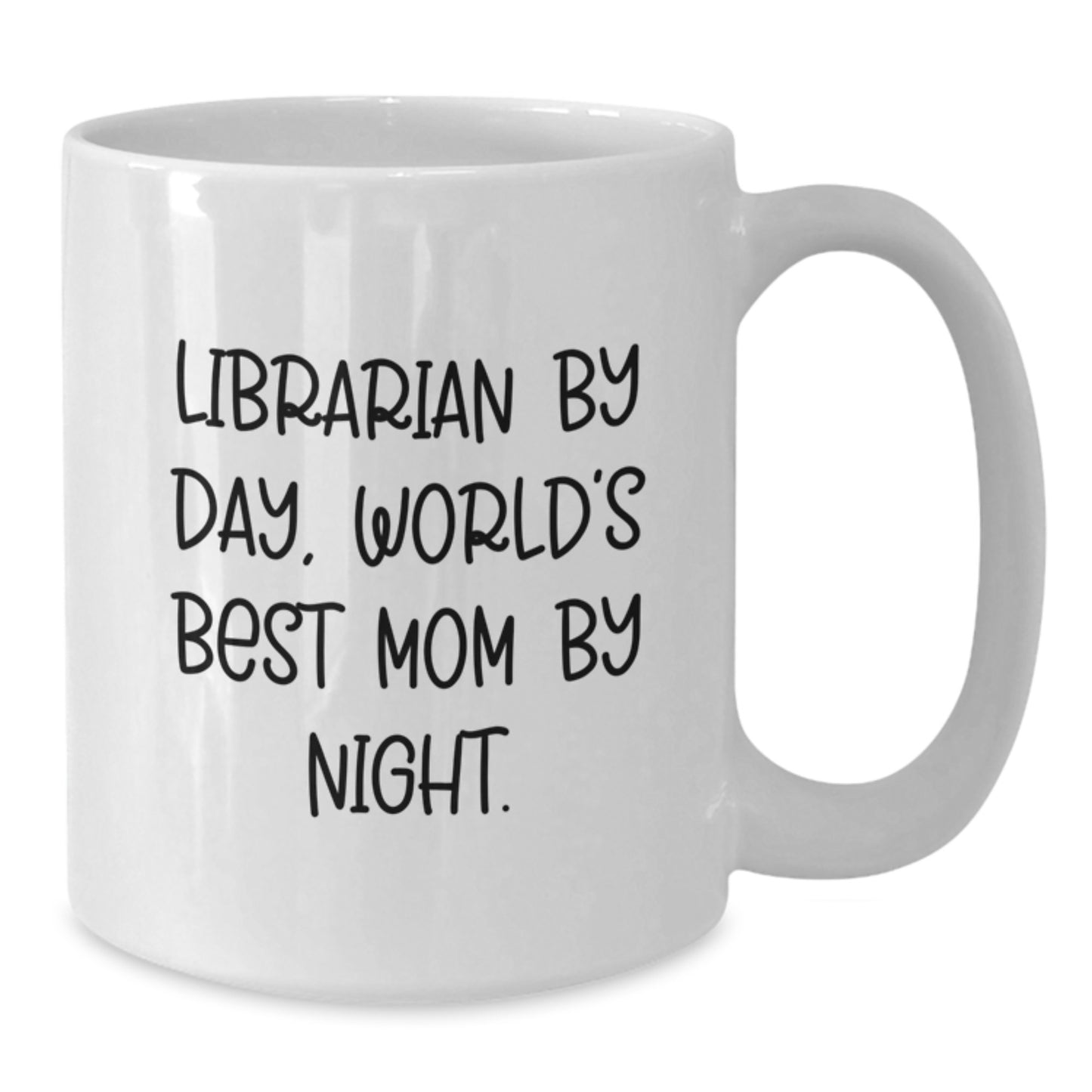 Librarian Gifts from Friends and Family - Funny White Coffee Mug, 'Librarian by Day, World's Best Mom by Night' - Birthday Unique Gift for Librarian - Additional