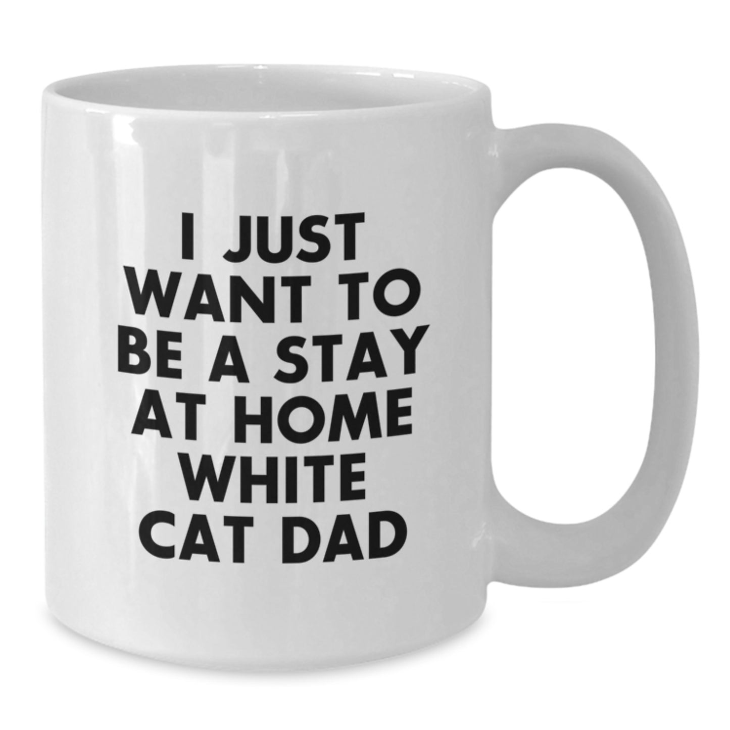 Funny White Cat Dad, Valentine's Unique Gifts for White Cat Lovers, White Coffee Mug Gifts from Men to Women - Additional