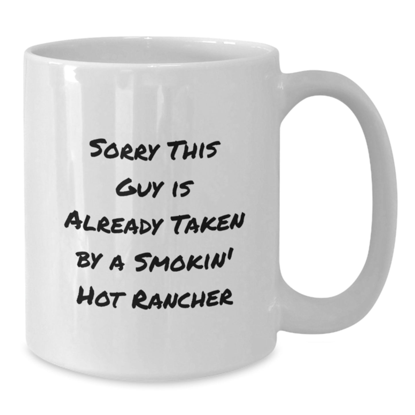 Funny Rancher Gifts for Him, White Coffee Mug, Christmas Unique Presents from Friends, Smokin' Hot Rancher Mates - Additional