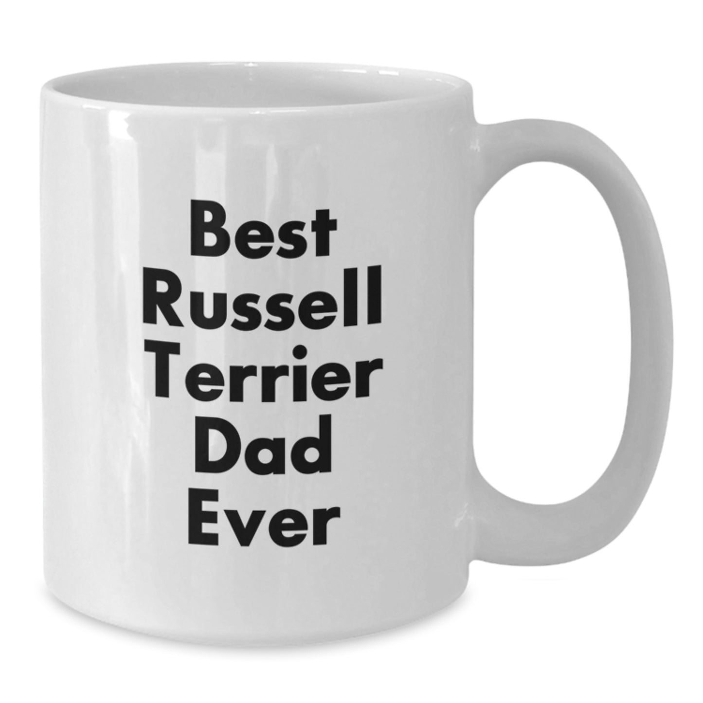 Russell Terrier Dog Dad Graduation White Coffee Mug, Funny Gifts from Men to Friends and Family - Additional