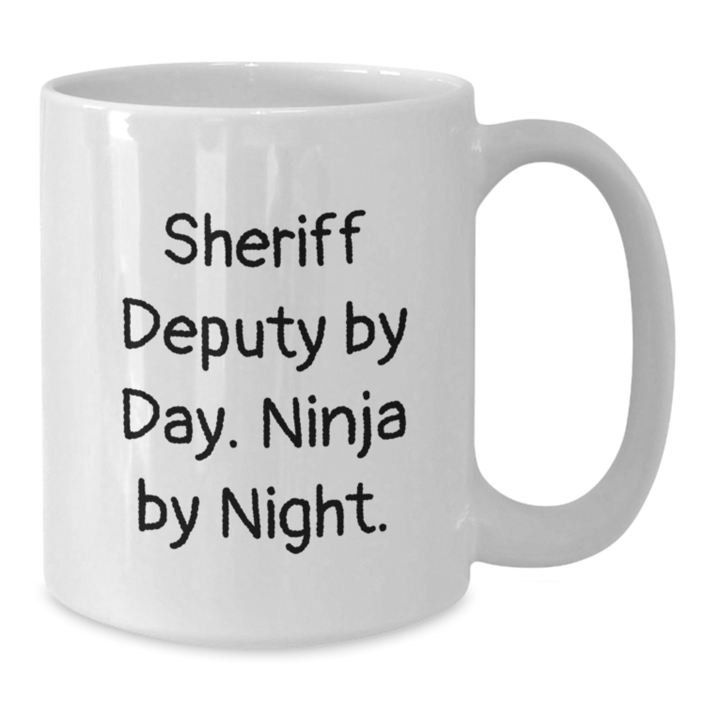 Sheriff Deputy Gifts for Men, Funny White Coffee Mug - Perfect for Sheriff Deputy By Day. Ninja By Night. Christmas Unique Gifts from Friends - Additional