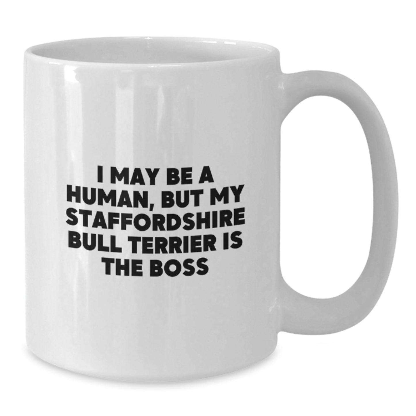 Funny Staffordshire Bull Terrier Dog Gifts for Valentine's - Unique White Coffee Mug from Men to Women or Friends - Additional