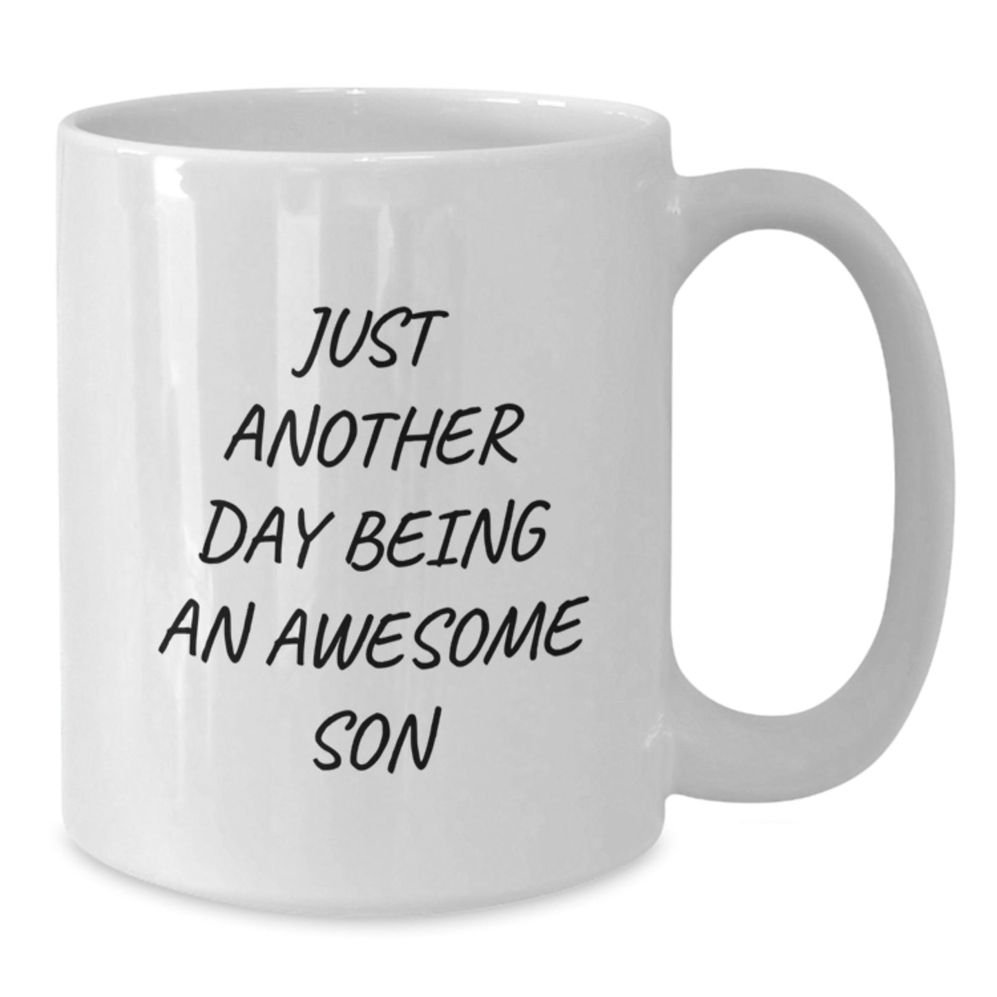 Gifts from Mom for My Awesome Son, Funny White Coffee Mug with Just Another Day Being An Awesome Son Quote, Perfect for Valentine's - Additional