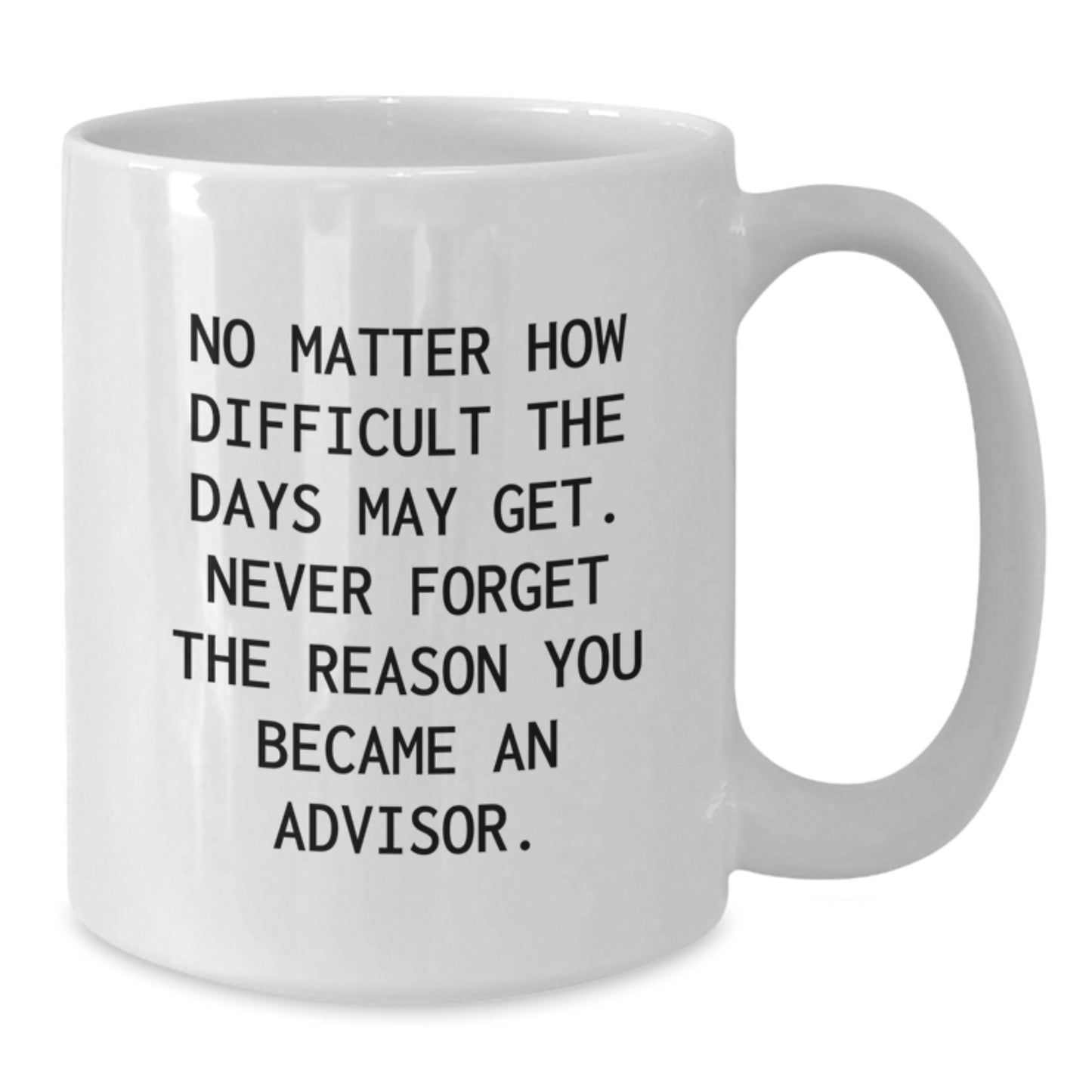 Inspiring Advisor Gifts - 'No Matter How Difficult...' White Coffee Mug, Gifts from Friends, for Advisor Birthday - Additional