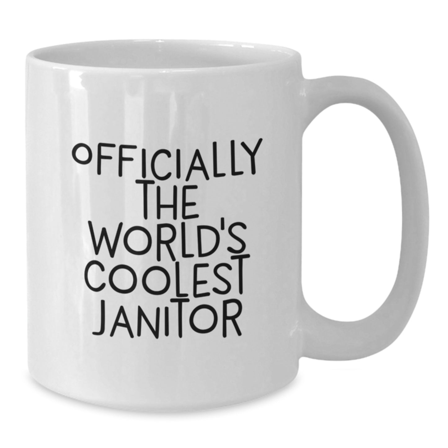 Funny Janitor Gifts for Friends, Officially The World's Coolest Janitor White Coffee Mug from Family - Additional