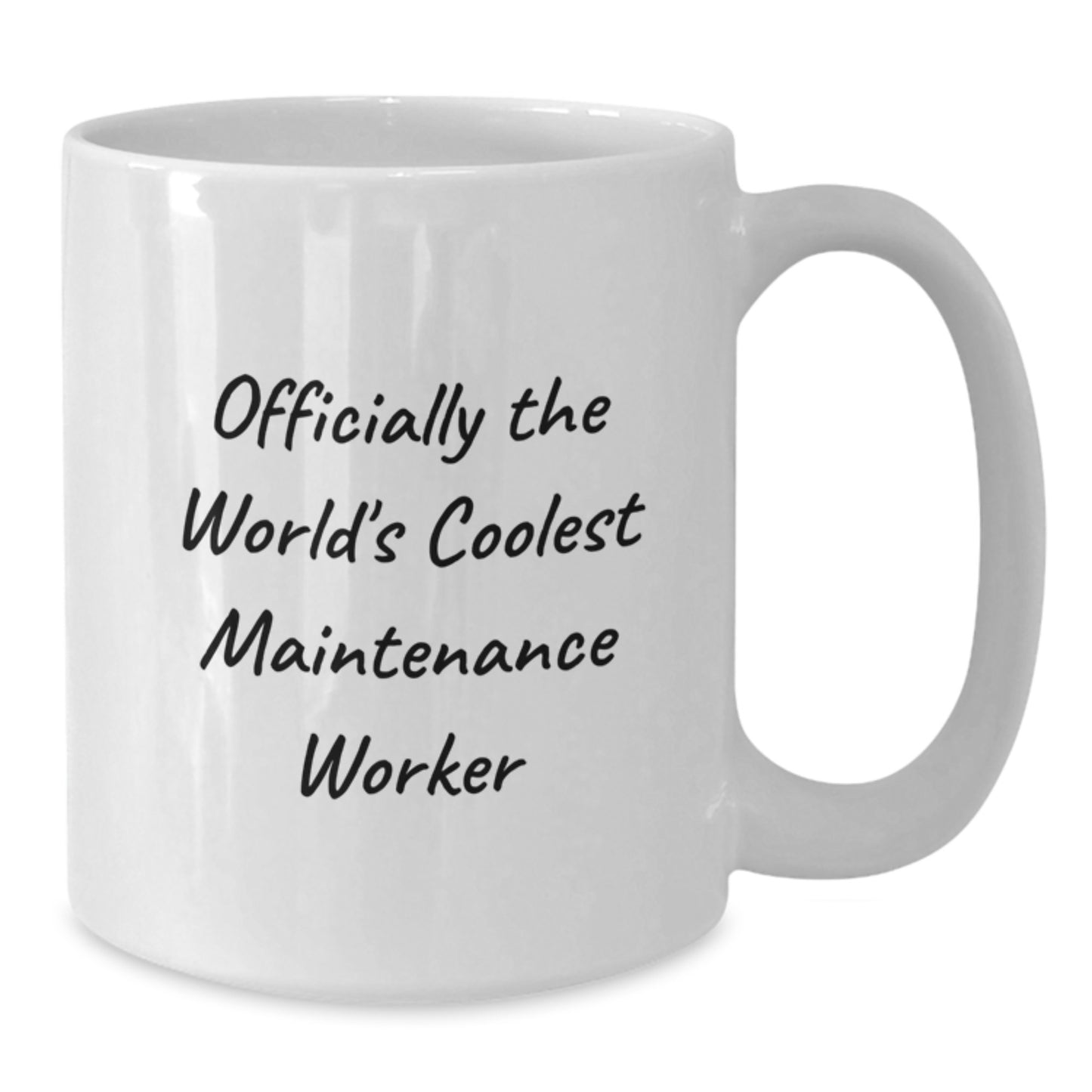 Funny Maintenance Worker Gifts for Men from Family, White Coffee Mugs with Officially The World's Coolest Maintenance Worker Quote for Valentine's - Additional