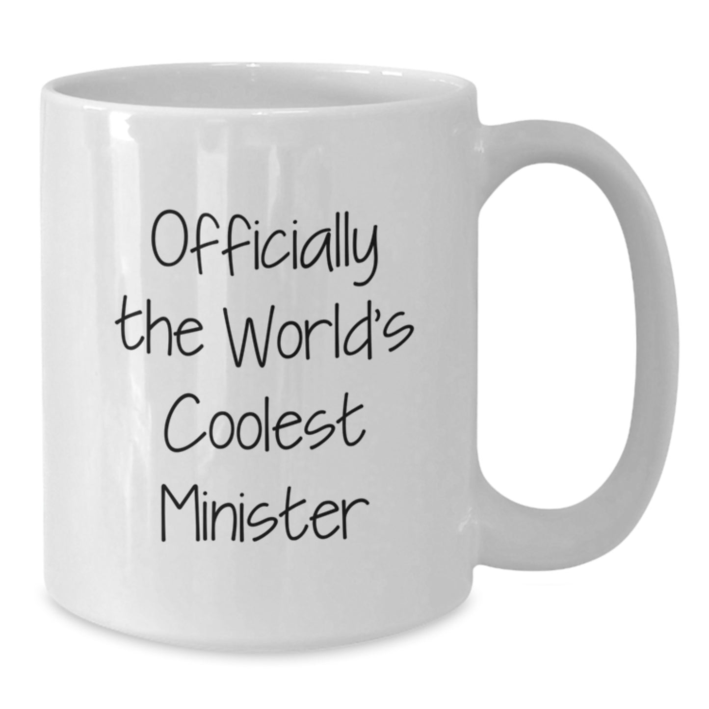 Funny Quote Gifts from Men for Minister, Valentine's Unique Gifts, White Coffee Mug, Officially The World's Coolest Minister - Additional