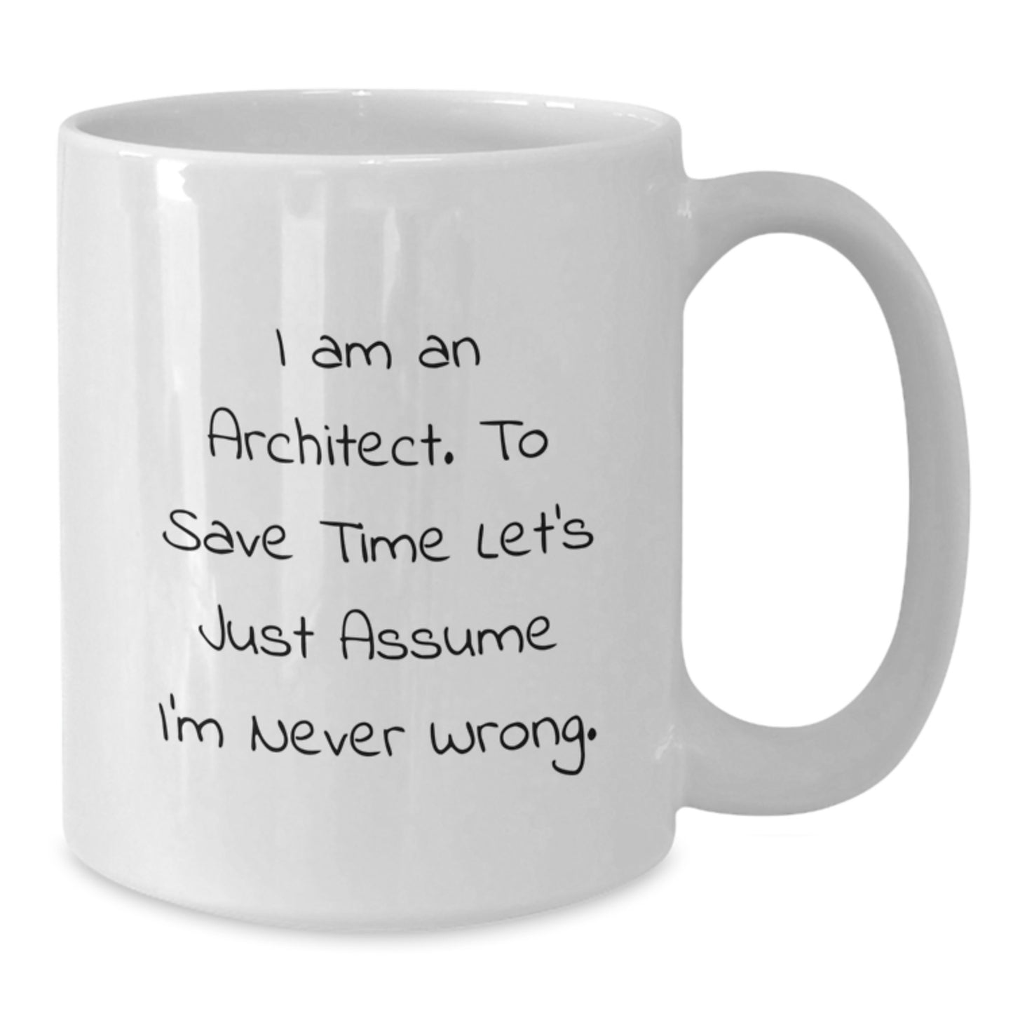 Funny Architect Gifts for Christmas Unique White Coffee Mugs with I'm Never Wrong Quote, Gifts from Friends to Men - Additional