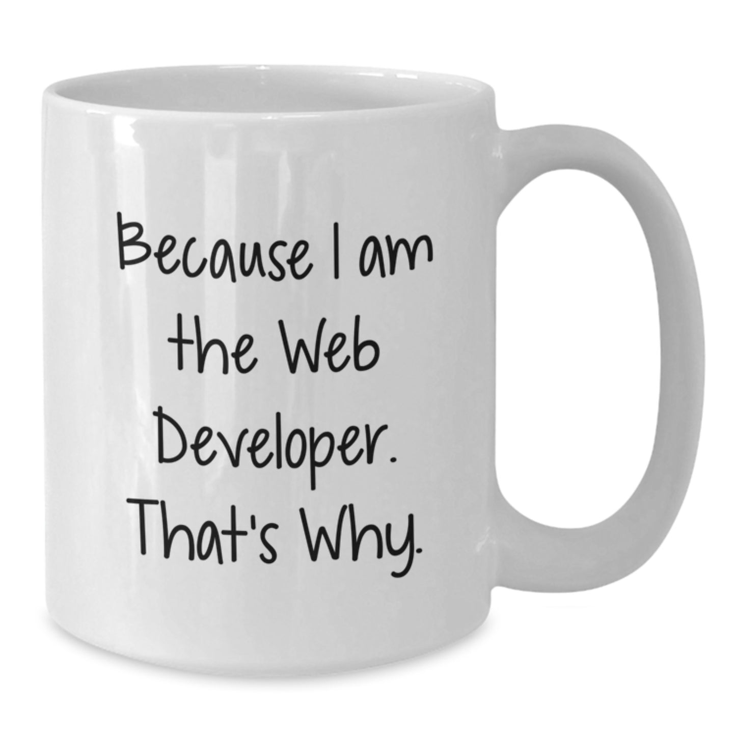 Funny Web Developer Christmas Unique Gifts from Friends, Web Developer White Coffee Mug, Inspirational Quote Because I Am The Web Developer That's Why, Gifts for Web Developer - Additional