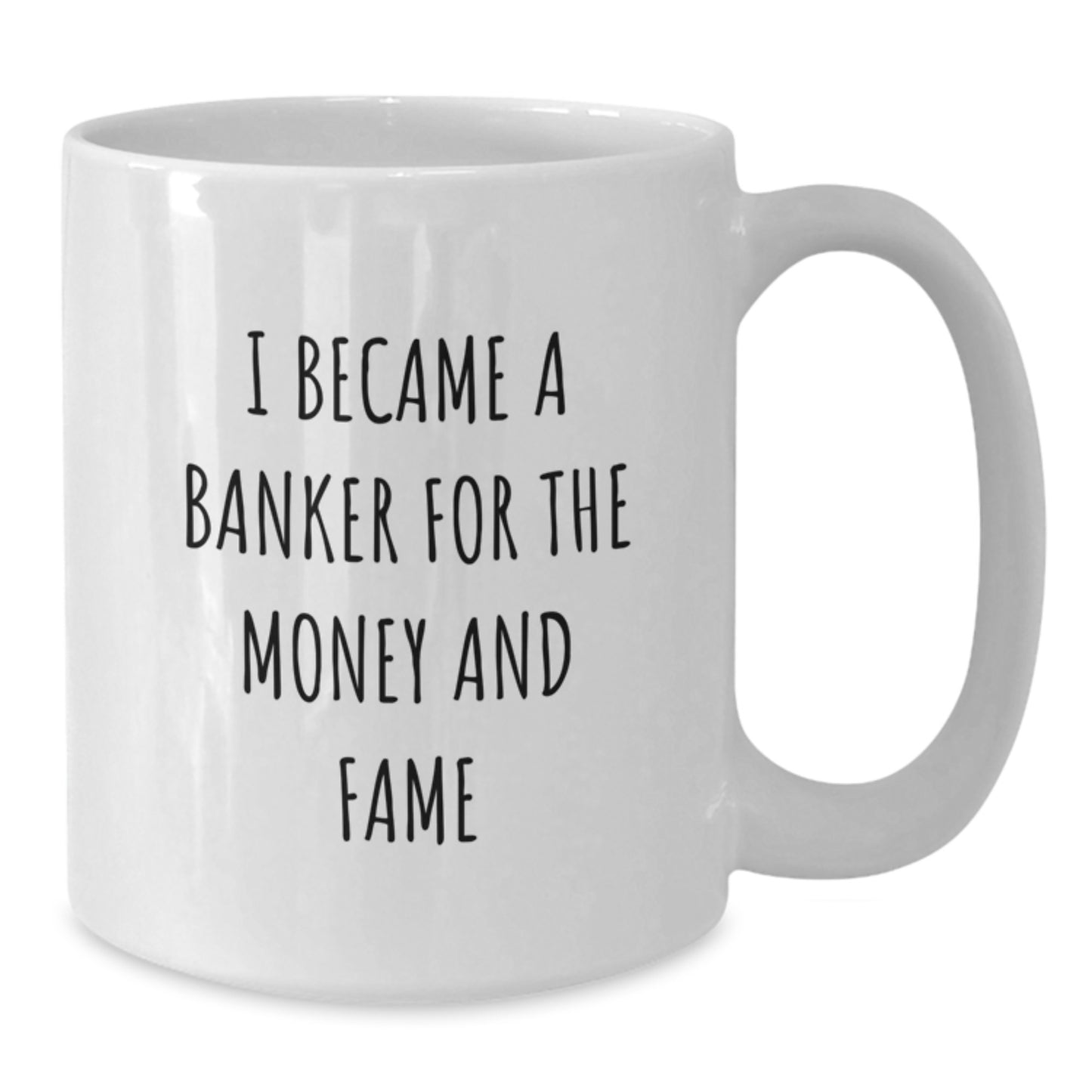 Funny Banker Gifts for Men - White Coffee Mug with I Became A Banker For The Money And Fame Quote, Unique Christmas Unique Gifts from Friends to Banker Colleagues - Additional