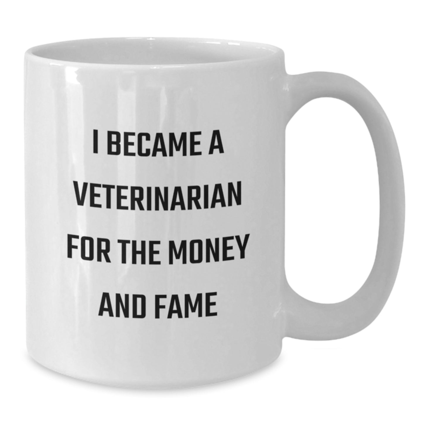 Funny Veterinarian Gifts for Men Women Friends Family - I Became A Veterinarian For The Money And Fame White Coffee Mug - Additional