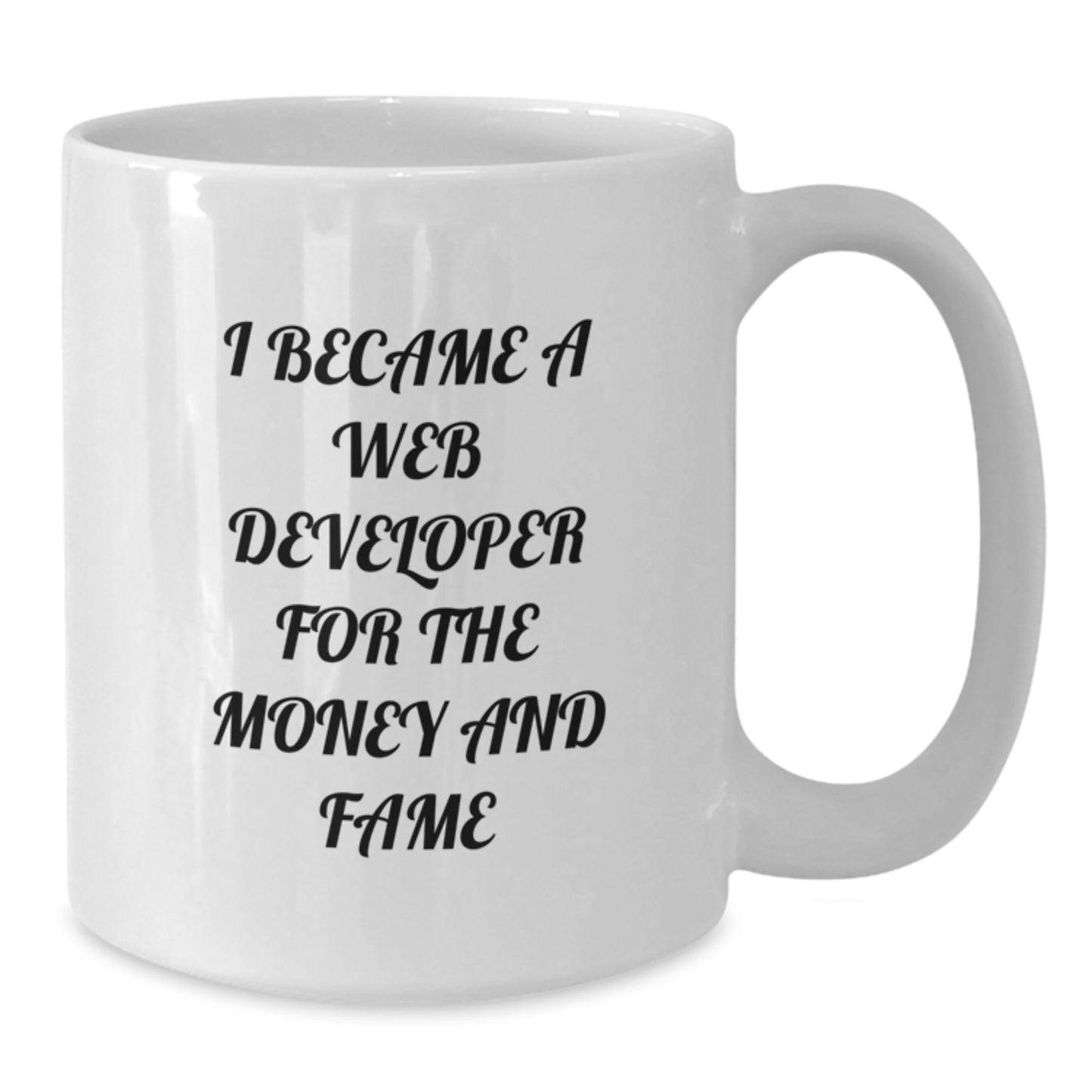 Funny White Coffee Mug Gifts for Web Developers Men Women Friends Coworkers Family from Web Developers, I Became A Web Developer For The Money And Fame, Perfect Unique Christmas Unique Gifts - Additional