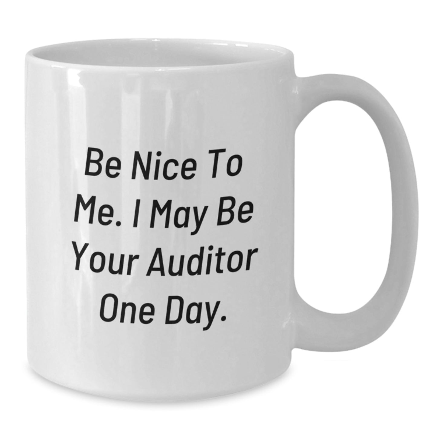 Funny Auditor Gifts - Be Nice To Me. I May Be Your Auditor One Day. White Coffee Mug, Birthday Unique Gifts from Friends to Auditor - Additional